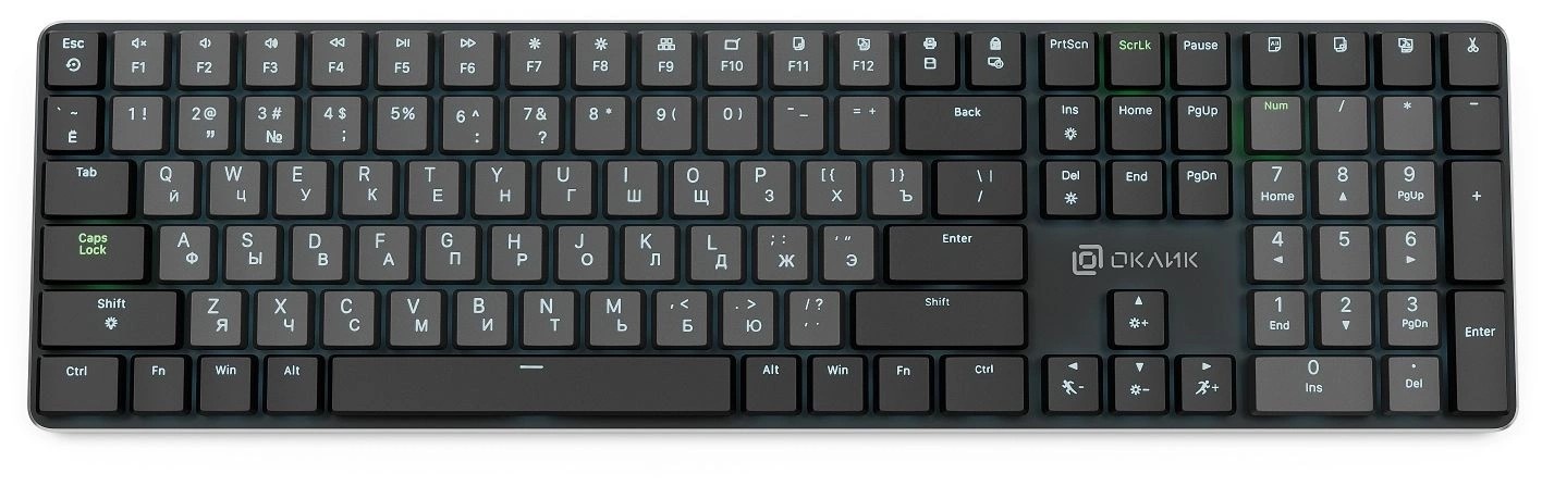 Клавиатура Oklick K953X (1901086) проводная, USB, черный/серый