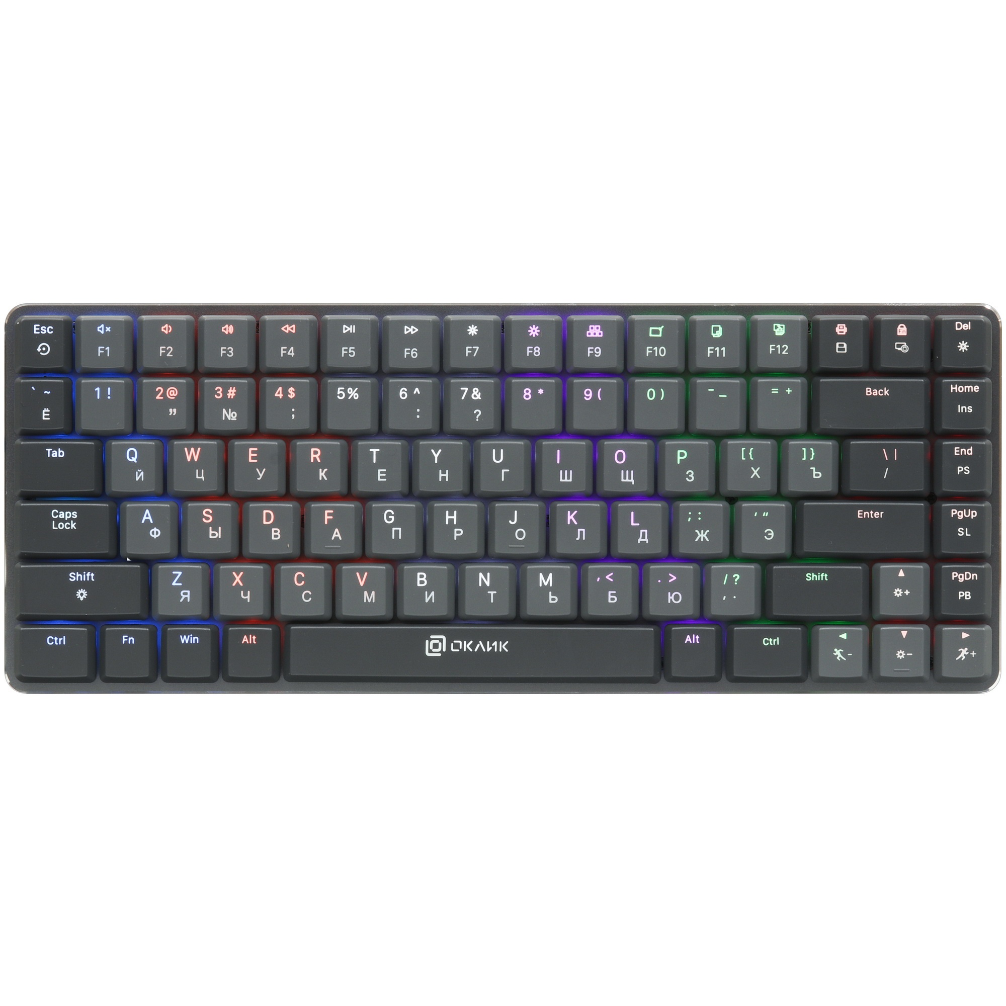 Клавиатура Oklick K615X (1934413) проводная, USB, серый + серебристый