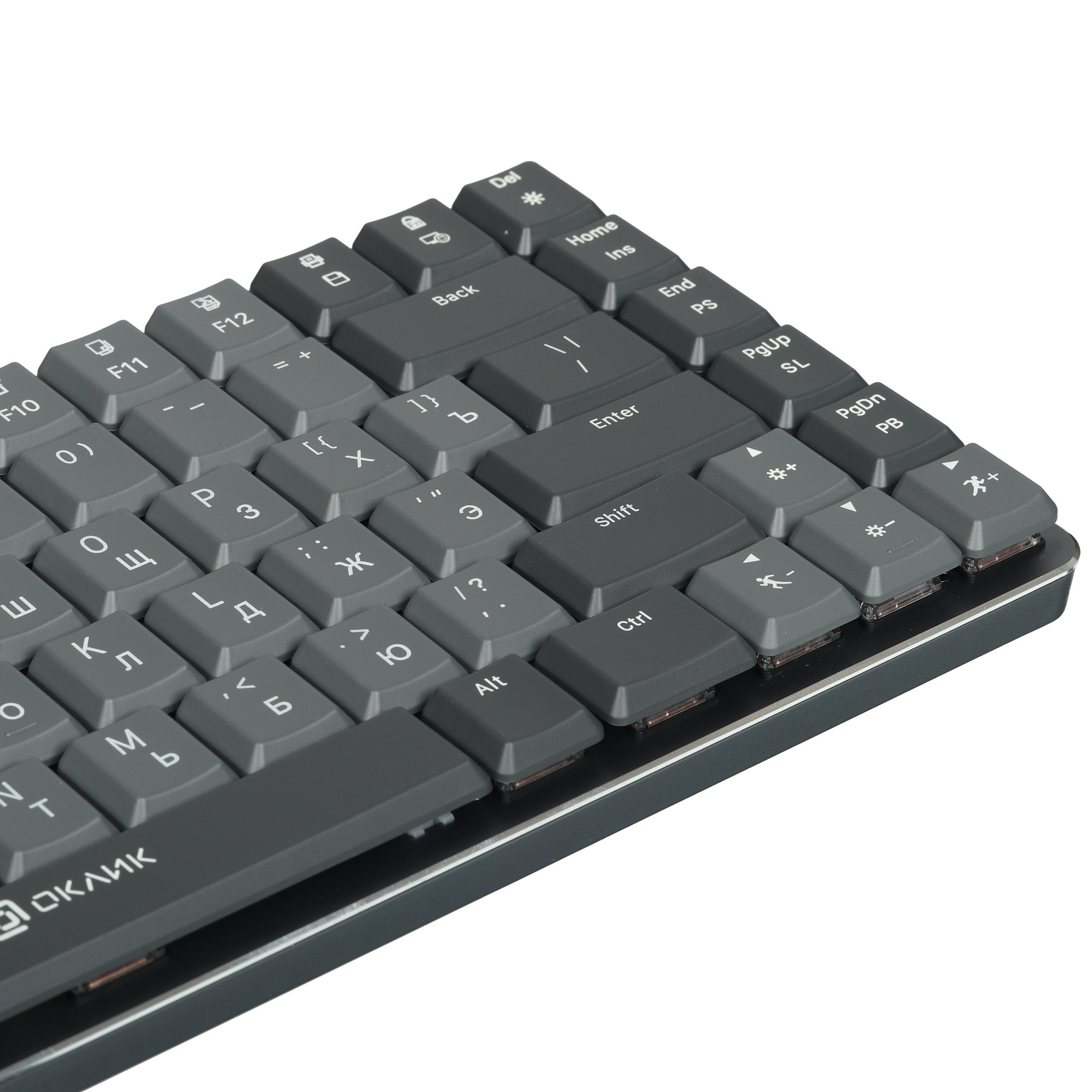 Клавиатура Oklick K615X (1934413) проводная, USB, серый + серебристый