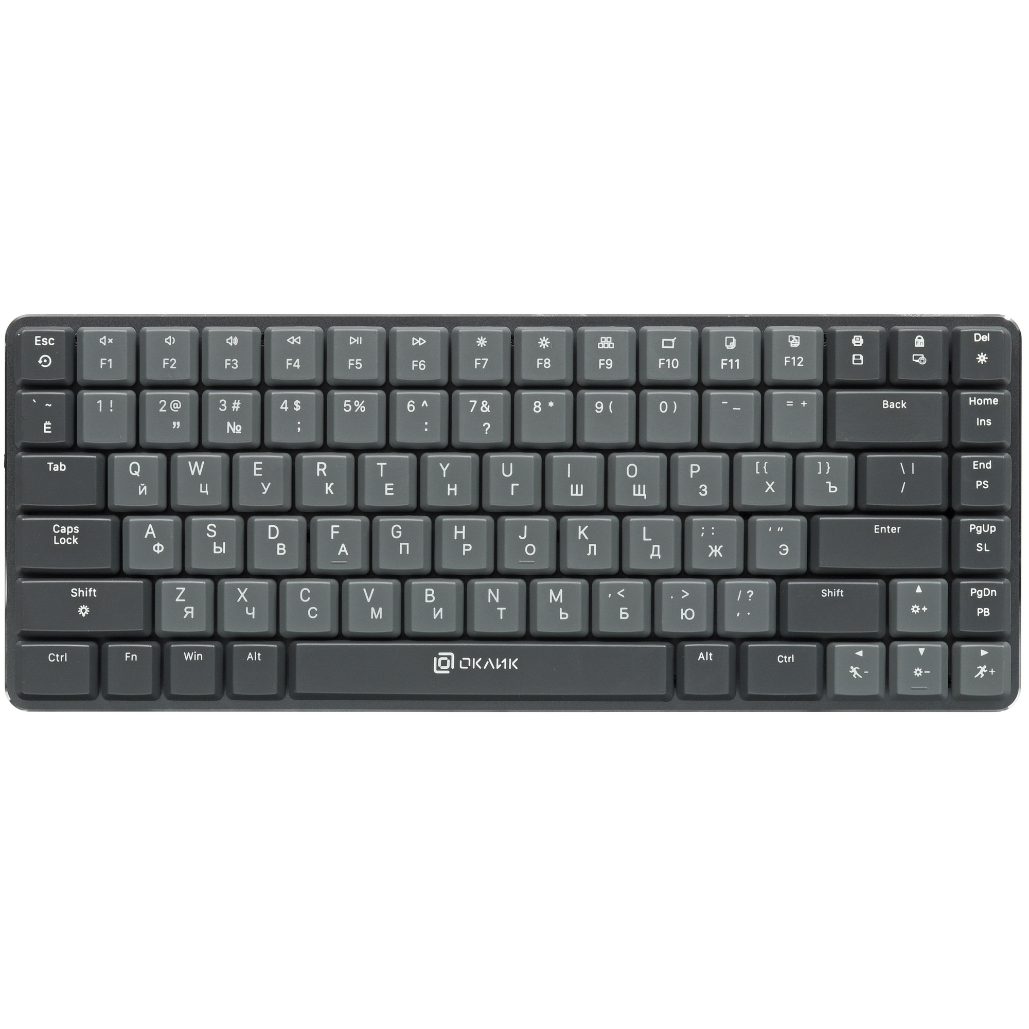 Клавиатура Oklick K615X (1934413) проводная, USB, серый + серебристый