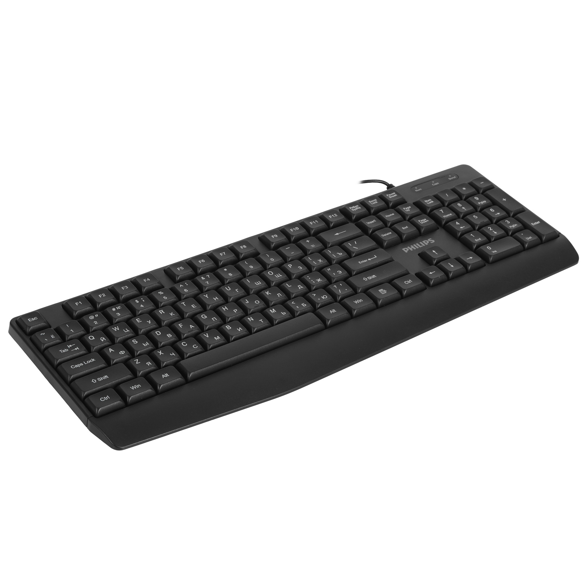 Проводная Клавиатура Philips SPK6237, USB 2.0 104 клав, высокие кн., русская заводская раскладка, чё