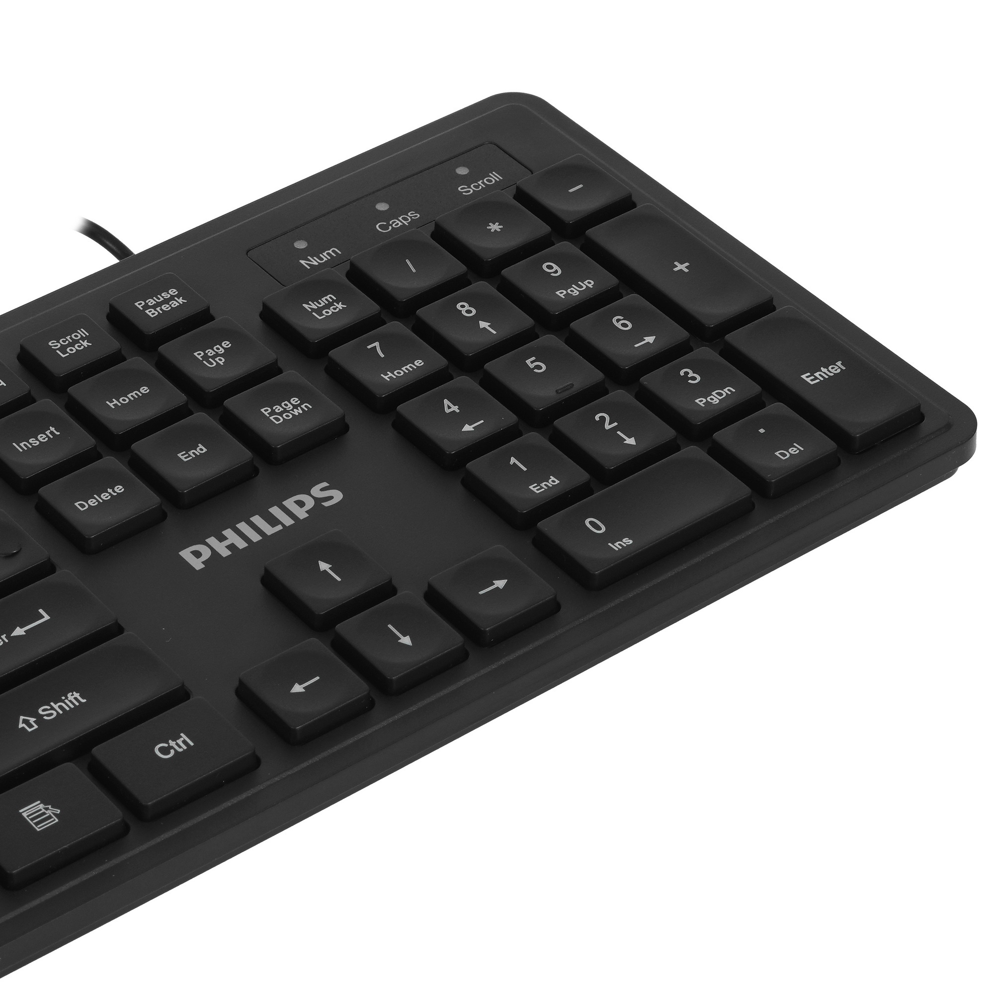 Проводная клавиатура Philips SPK6264, USB 2.0 104 клав, русская заводская раскладка, чёрный
