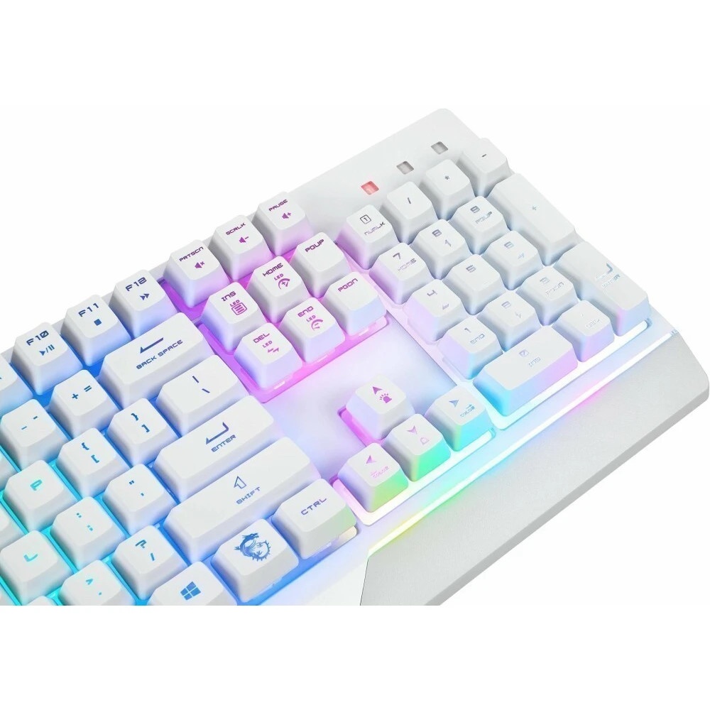 Клавиатура MSI Vigor GK30 белый USB Multimedia for gamer LED (подставка для запястий)