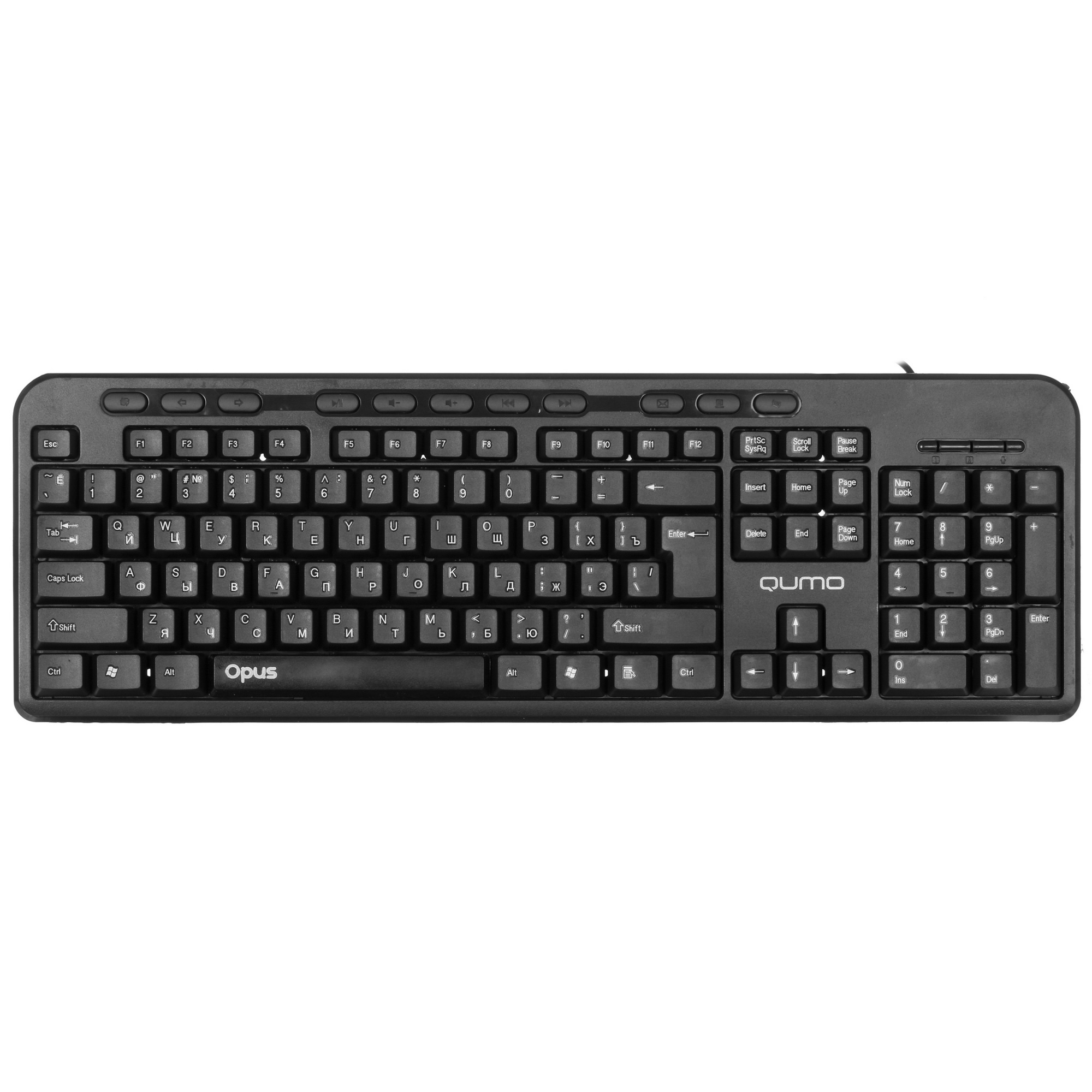 Клавиатура офисная Qumo Opus K64, проводная,104 + 11