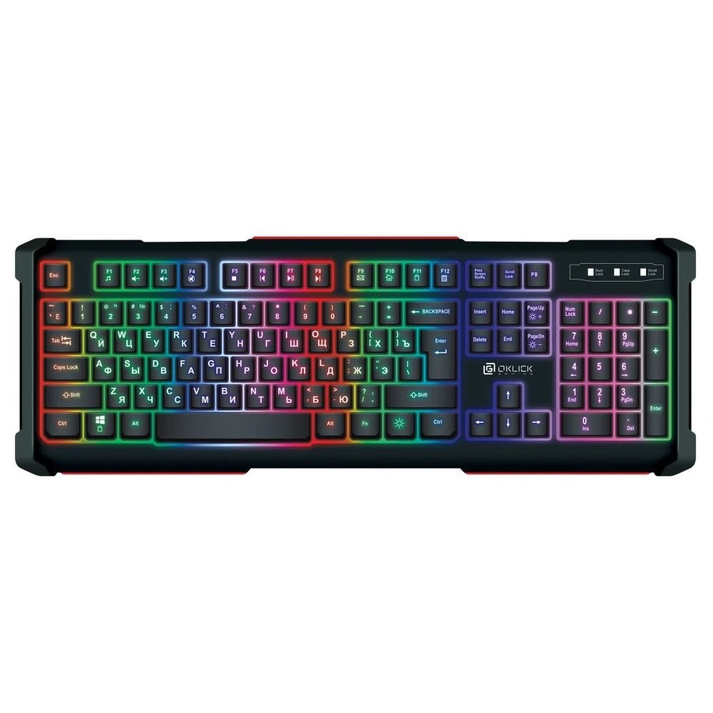 Клавиатура Oklick 717G проводная, USB, черный/серый