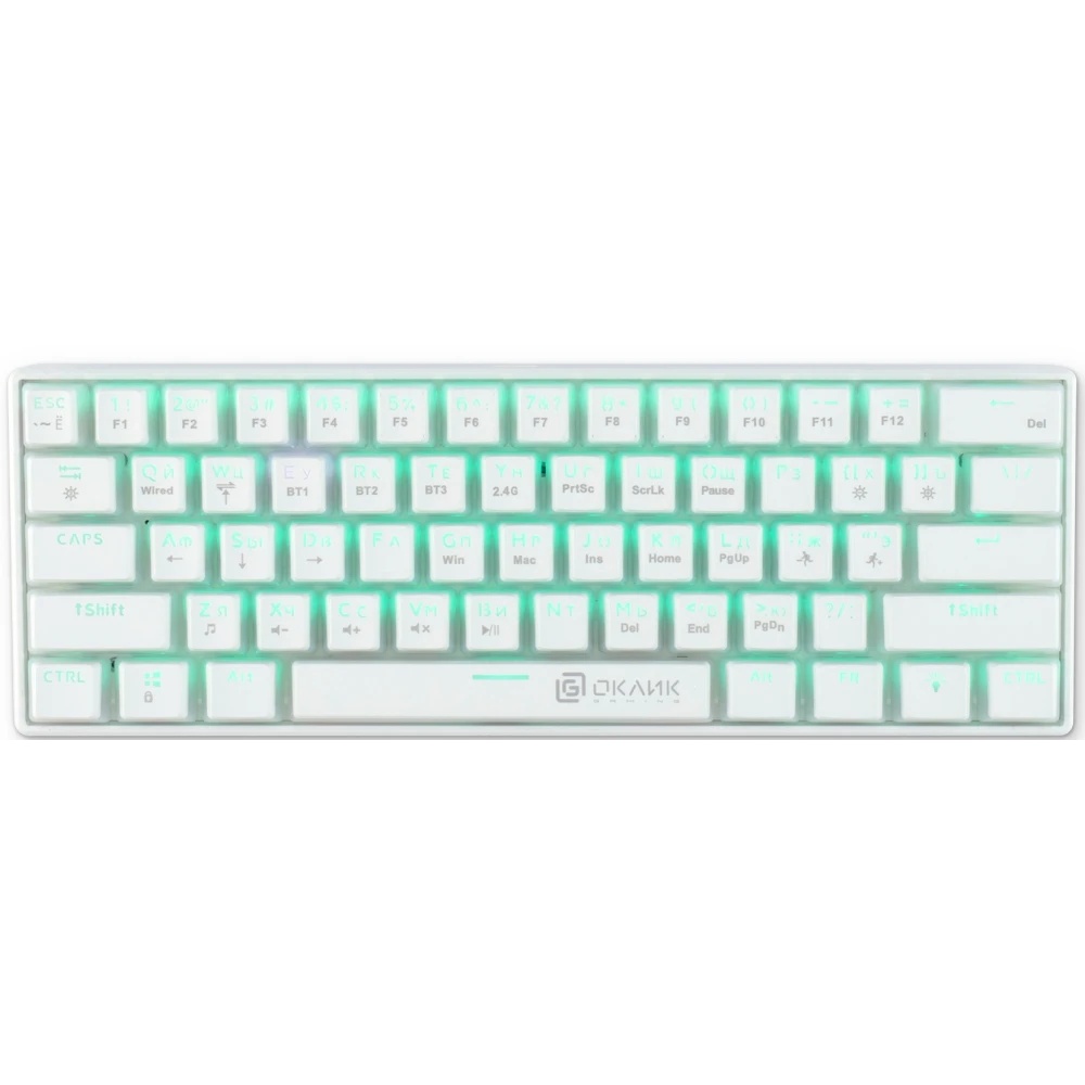 Клавиатура Oklick K763W (1920562) беспроводная, USB, Bluetooth/Радиоканал, белый