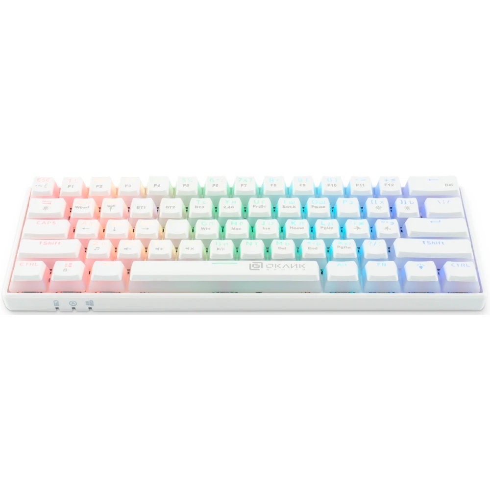 Клавиатура Oklick K763W (1920562) беспроводная, USB, Bluetooth/Радиоканал, белый
