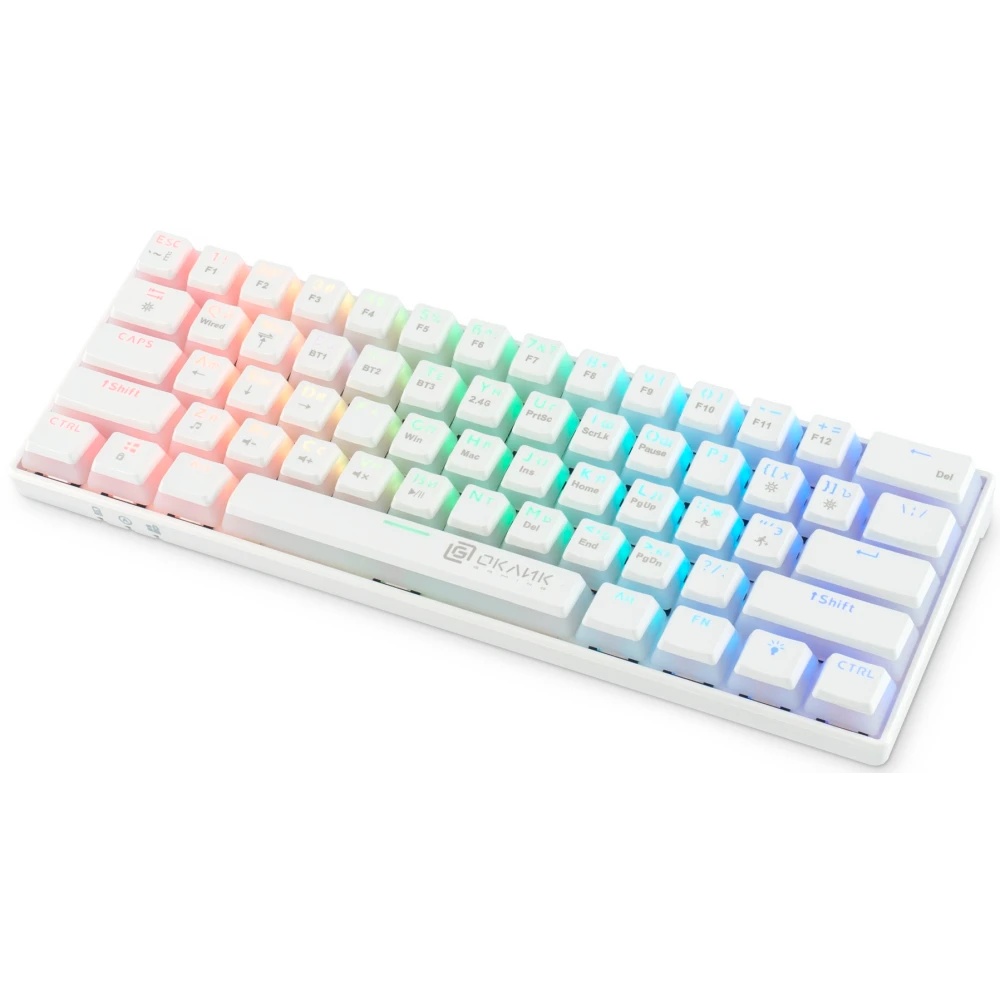 Клавиатура Oklick K763W (1920562) беспроводная, USB, Bluetooth/Радиоканал, белый