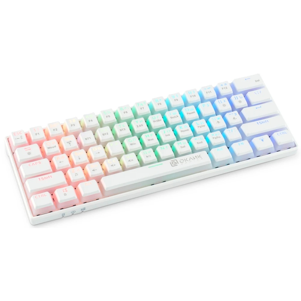 Клавиатура Oklick K763W (1920562) беспроводная, USB, Bluetooth/Радиоканал, белый