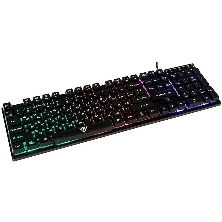 Клавиатура KG-23U BLACK Nakatomi Gaming - игровая с RGB-подсветкой, USB, черная