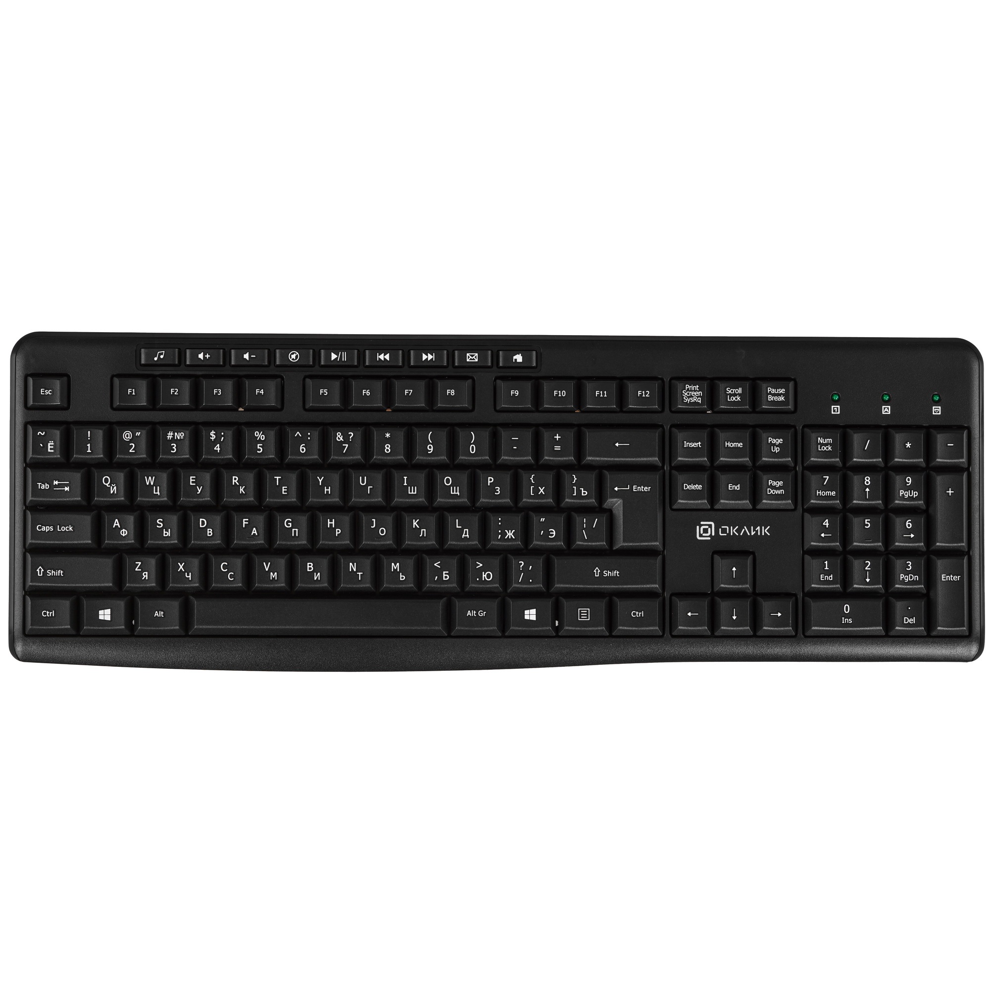 Клавиатура Oklick K225W (1875232) USB, Радиоканал, черный