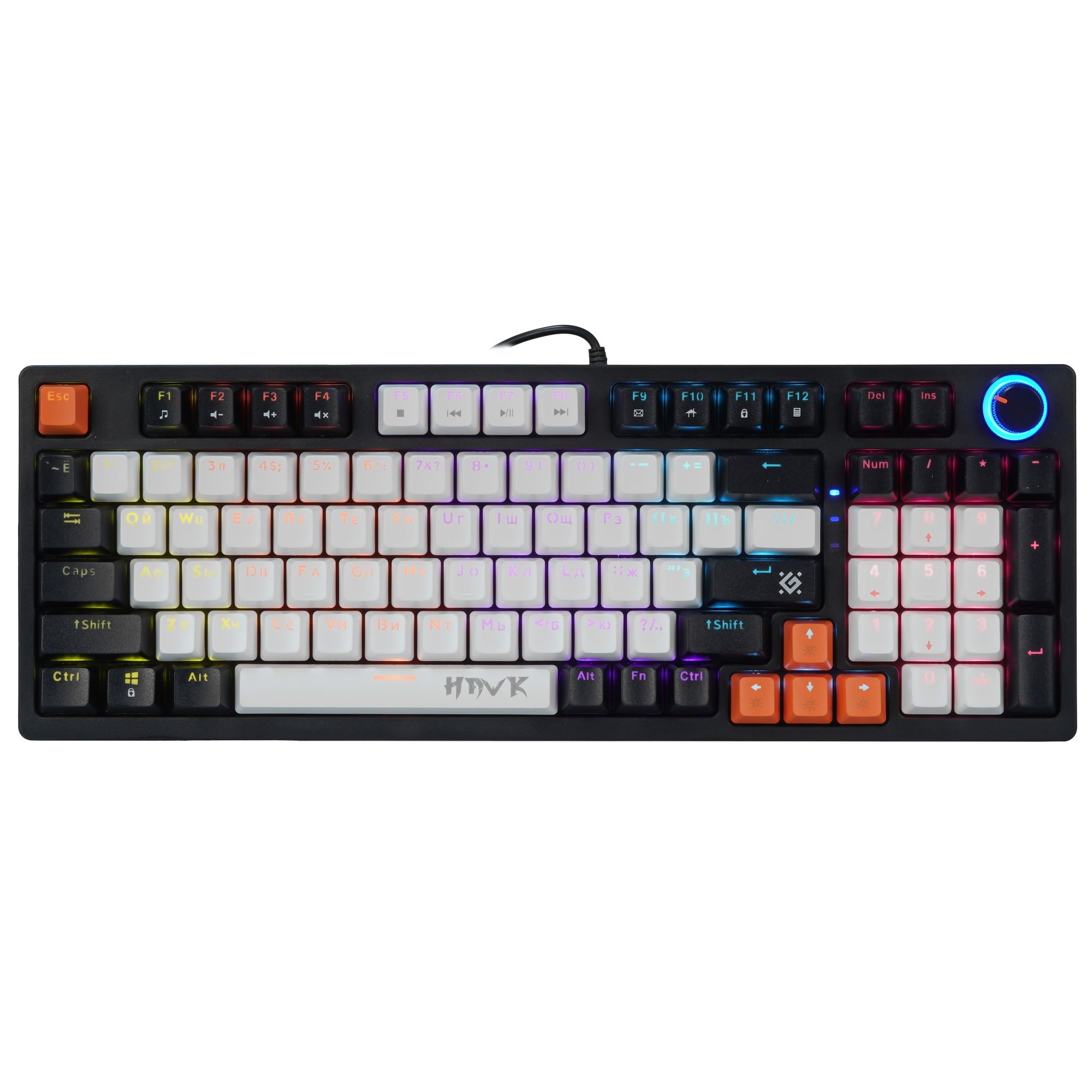 Клавиатура Defender Hawk GK-418 проводная, USB, черный/белый