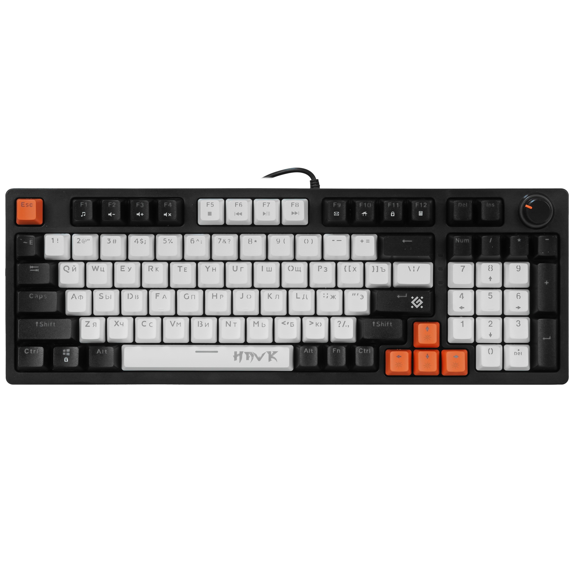 Клавиатура Defender Hawk GK-418 проводная, USB, черный/белый