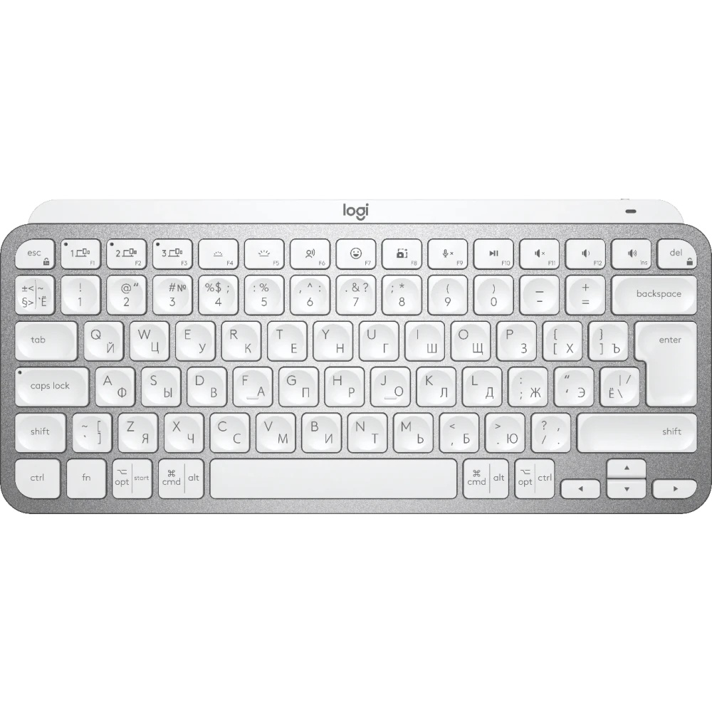 Клавиатура Logitech MX Keys MINI (920-010502) беспроводная, USB, Bluetooth/Радиоканал, серебристый/б