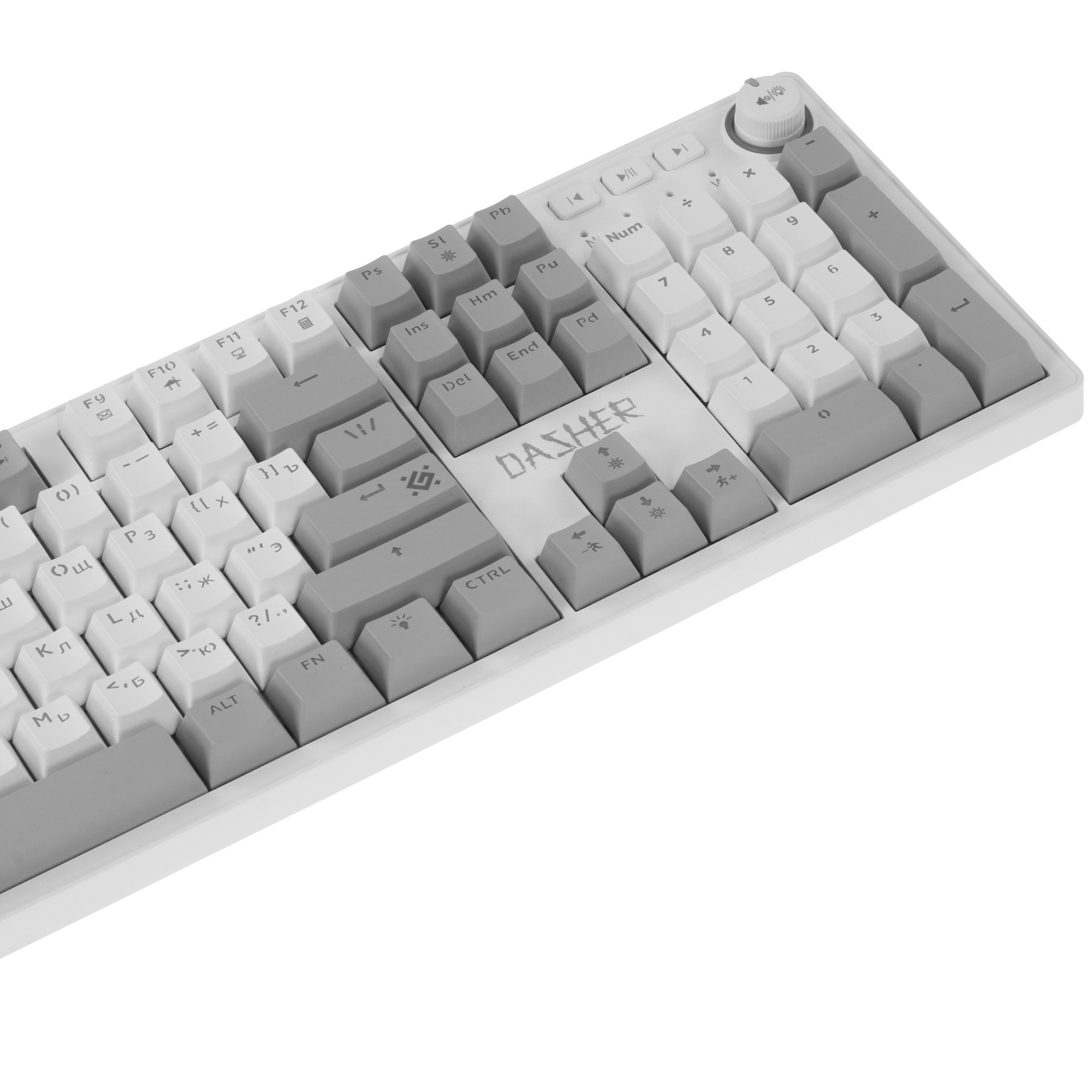Клавиатура механическая DEFENDER (45472) Dasher GK-472 RU,белый/серебро