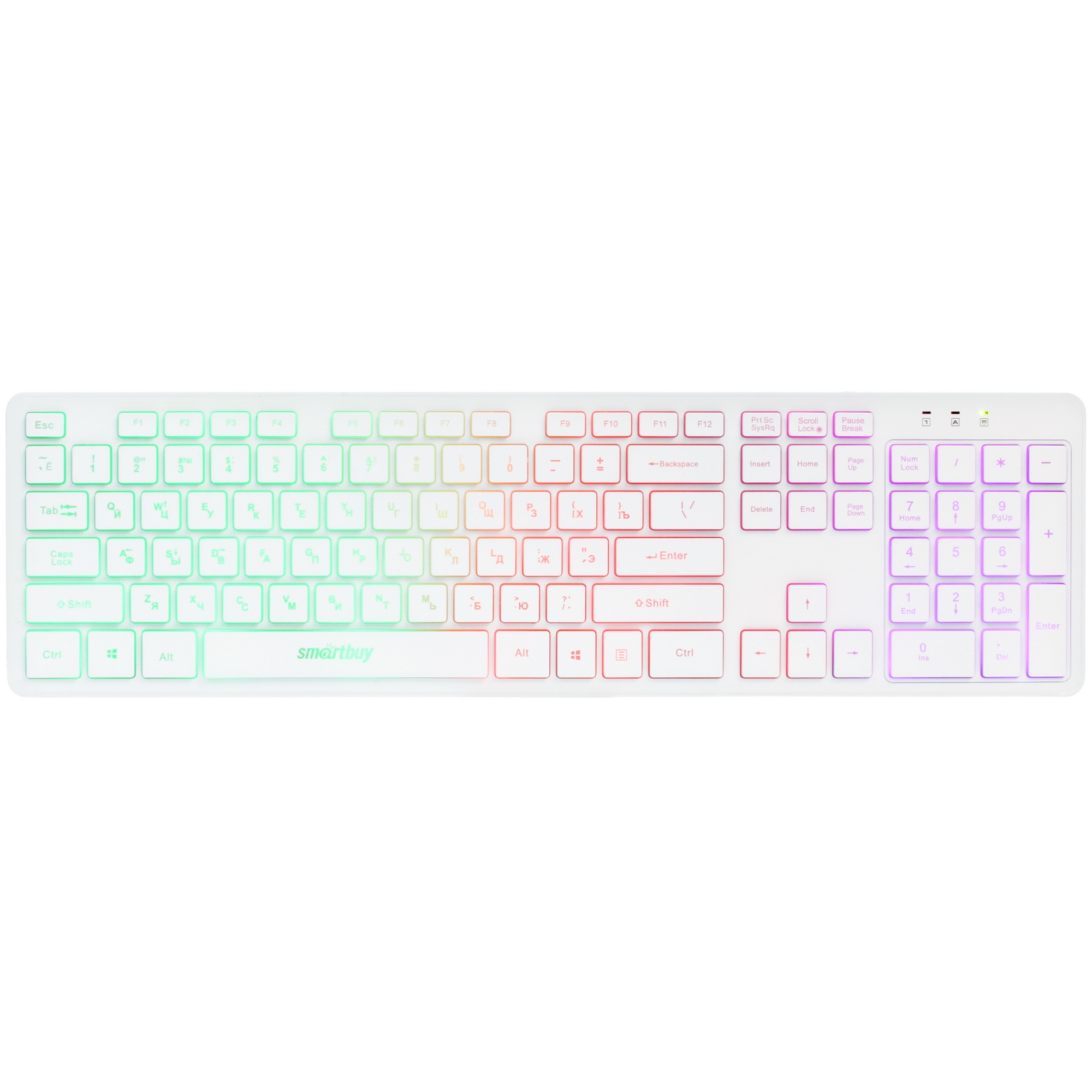 Клавиатура проводная с подсветкой Smartbuy ONE 305 USB белая [SBK-305U-W]