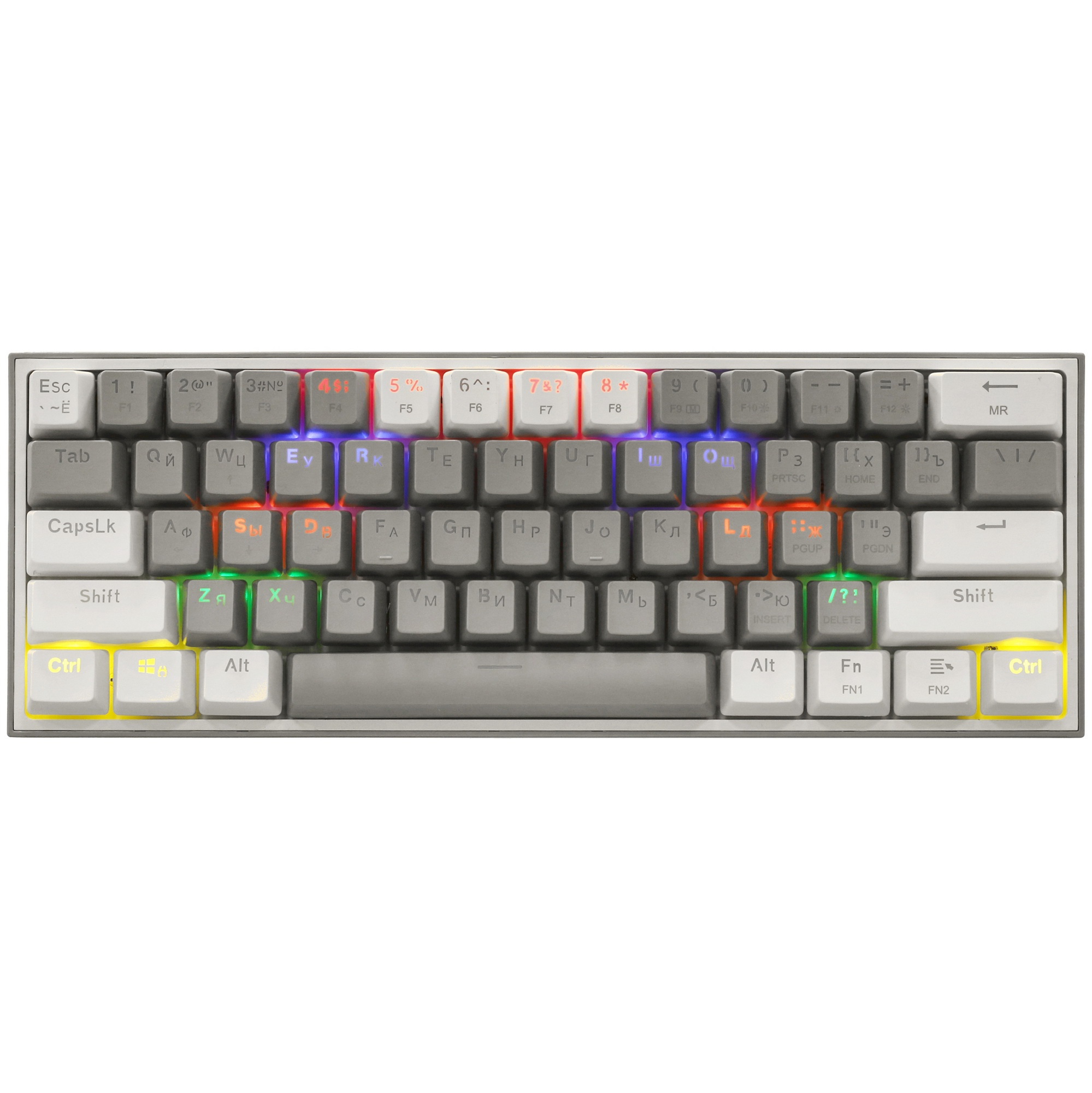 Игровая клавиатура Redragon Fizz прозрачно-белая 71736 (USB,+ICE, 61 кл., RGB подсветка)