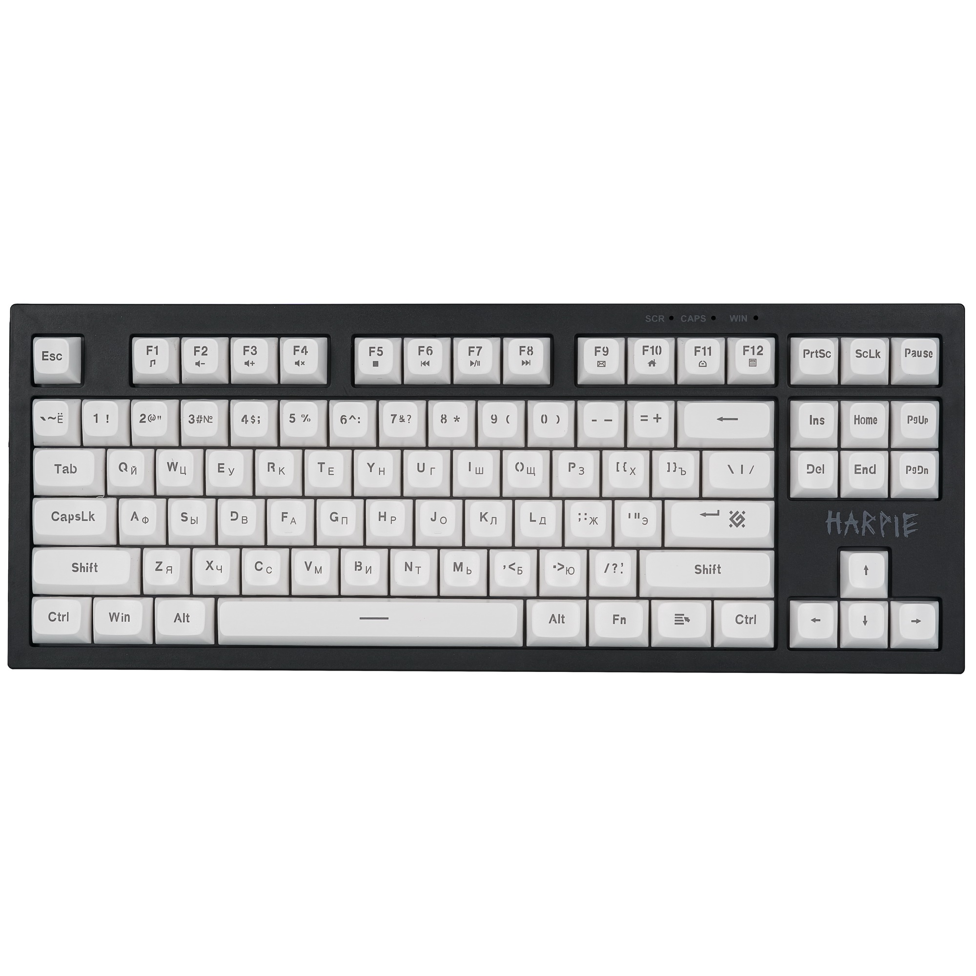 Клавиатура DEFENDER (45401) Harpie GK-401 RU,чер/бел,87кн+FN,радуж,1.5м