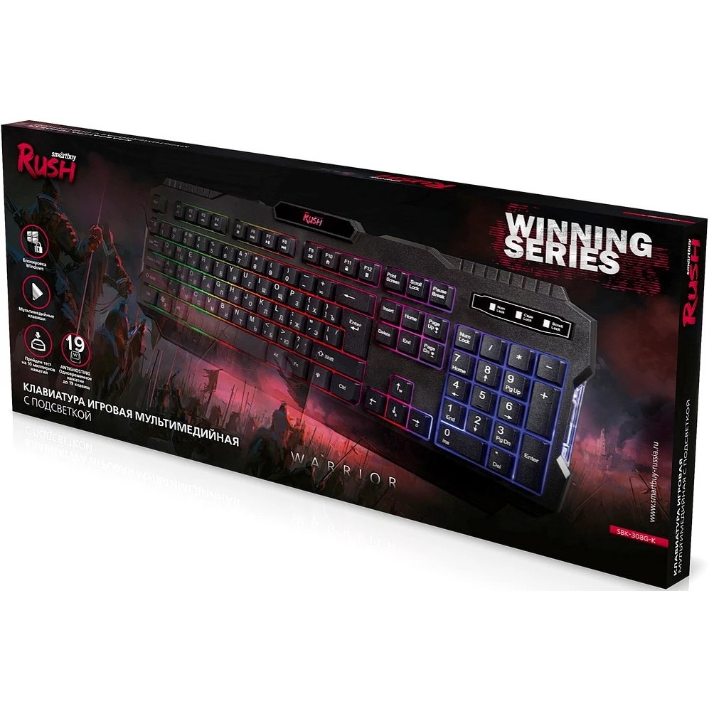 Клавиатура игровая Smartbuy RUSH Warrior 308 USB черная [SBK-308G-K]