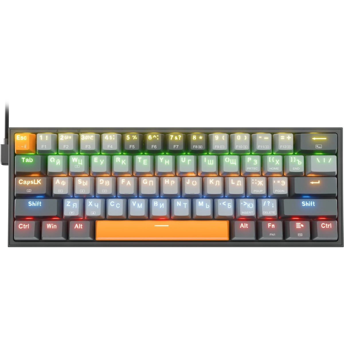 Клавиатура REDRAGON (72600) Fizz RU,Rainbow,melt-gold свитчи