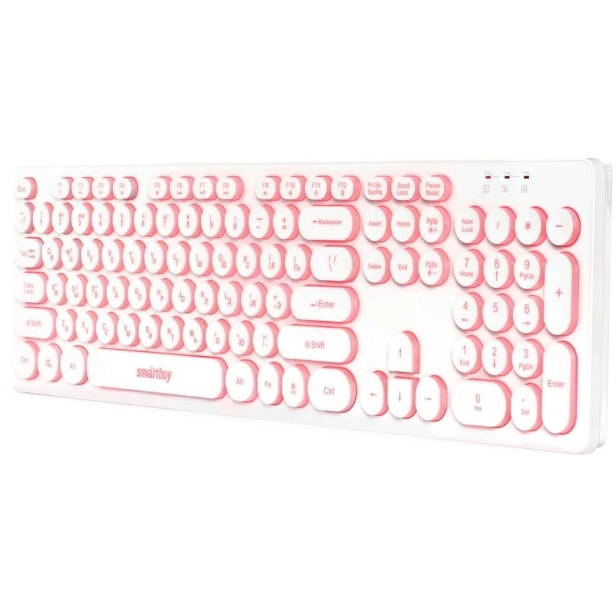 Клавиатура проводная с подсветкой Smartbuy ONE 328 USB белая  [SBK-328U-W]