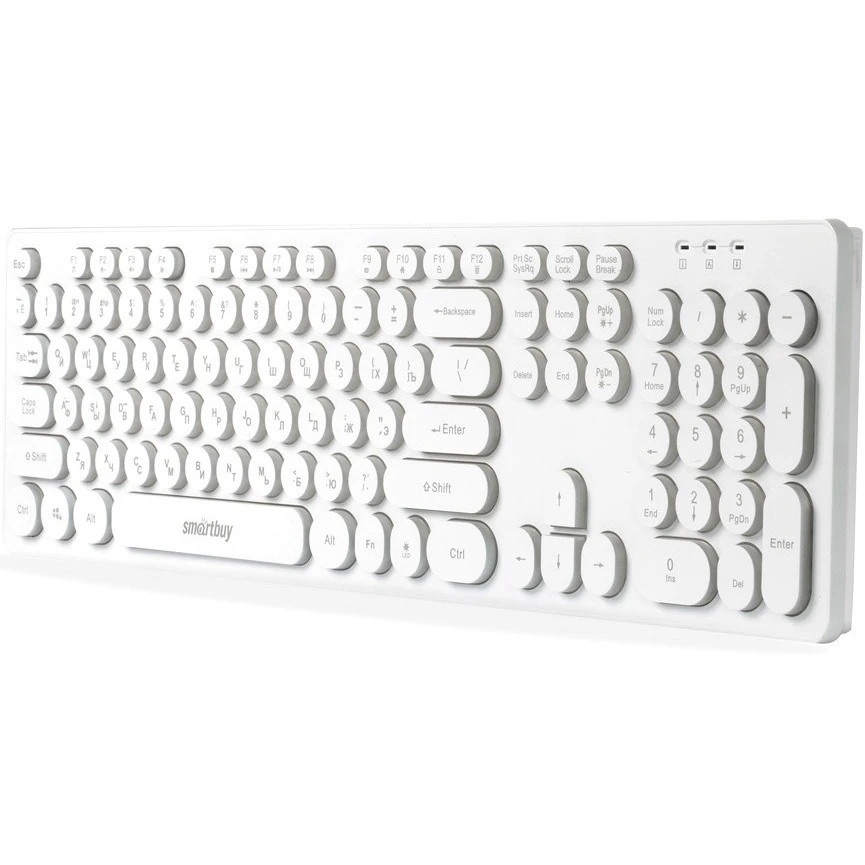 Клавиатура проводная с подсветкой Smartbuy ONE 328 USB белая  [SBK-328U-W]