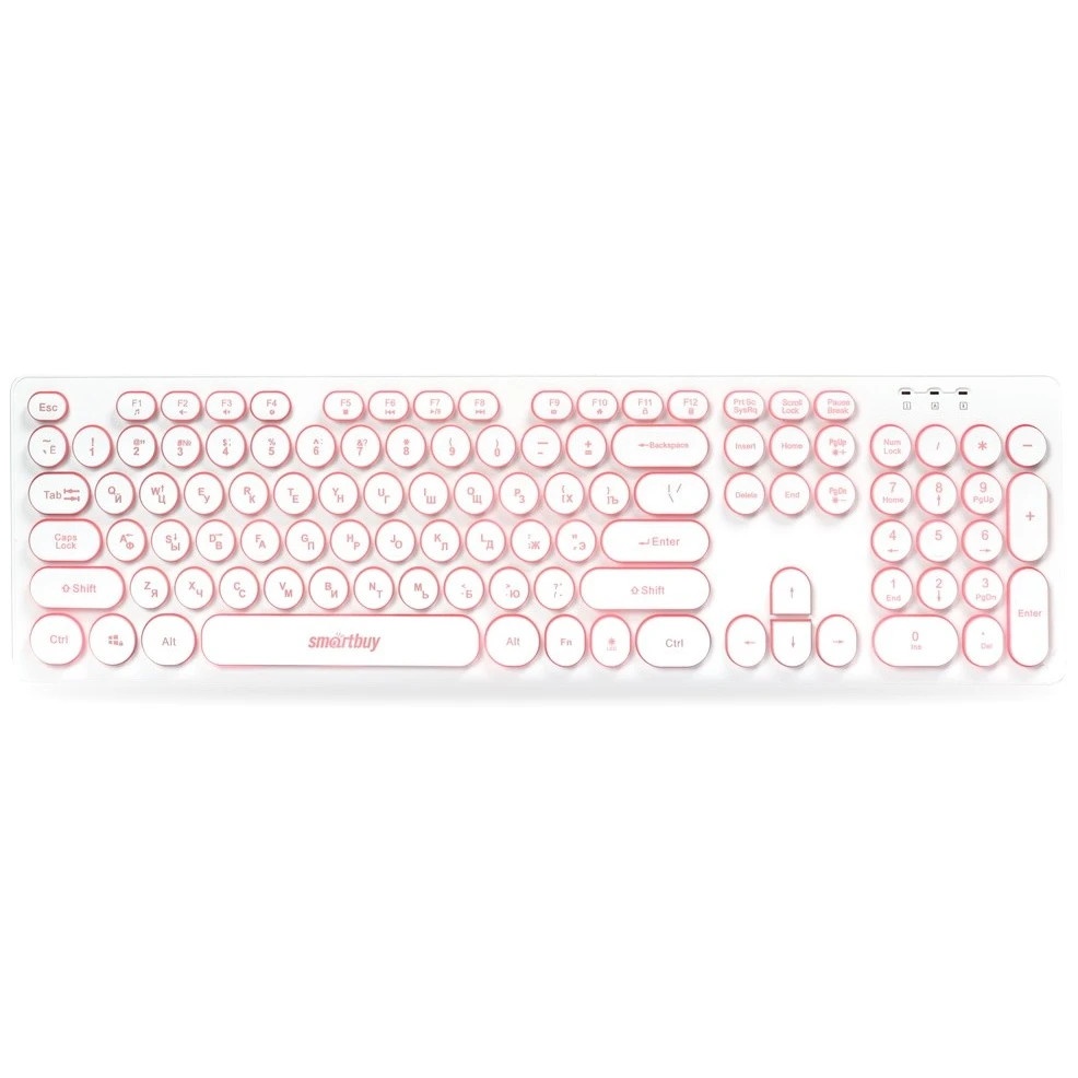 Клавиатура проводная с подсветкой Smartbuy ONE 328 USB белая  [SBK-328U-W]