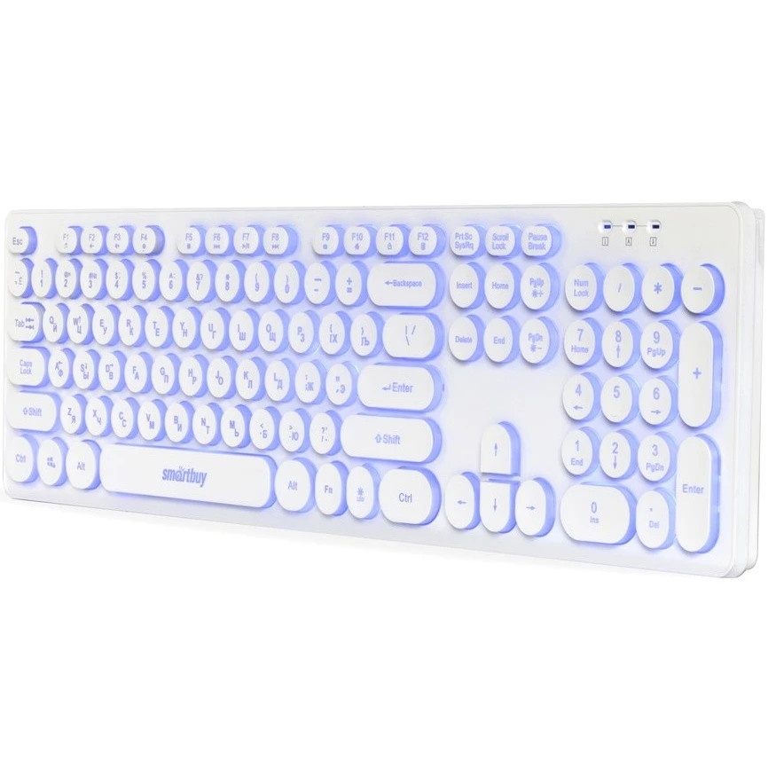 Клавиатура проводная с подсветкой Smartbuy ONE 328 USB белая  [SBK-328U-W]