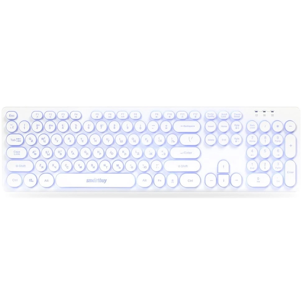 Клавиатура проводная с подсветкой Smartbuy ONE 328 USB белая  [SBK-328U-W]