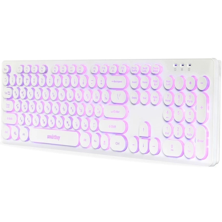 Клавиатура проводная с подсветкой Smartbuy ONE 328 USB белая  [SBK-328U-W]