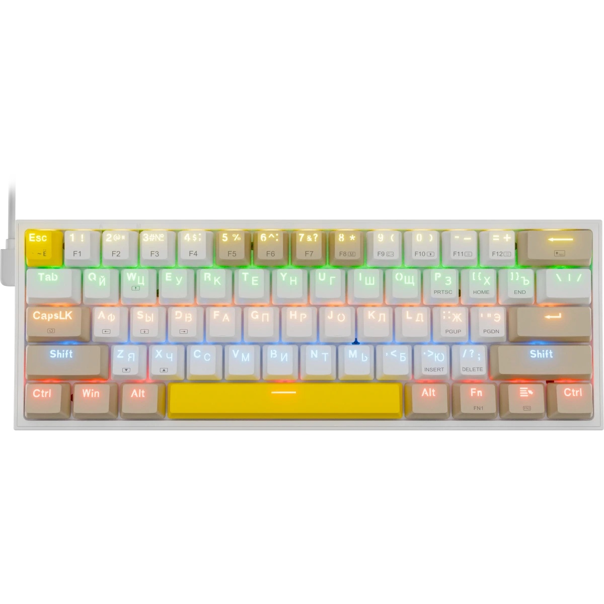 Клавиатура REDRAGON (72597) Fizz RU,Rainbow,melt-gold свитчи