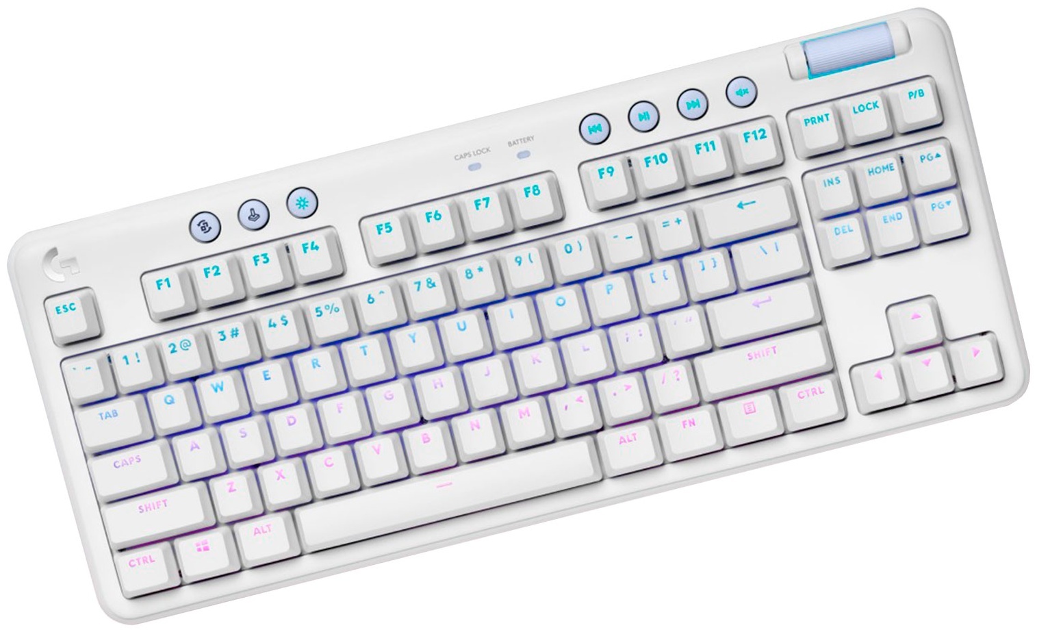Клавиатура Logitech G715 TKL Tactile LIGHTSPEED беспроводная, USB, Bluetooth/Радиоканал, белый