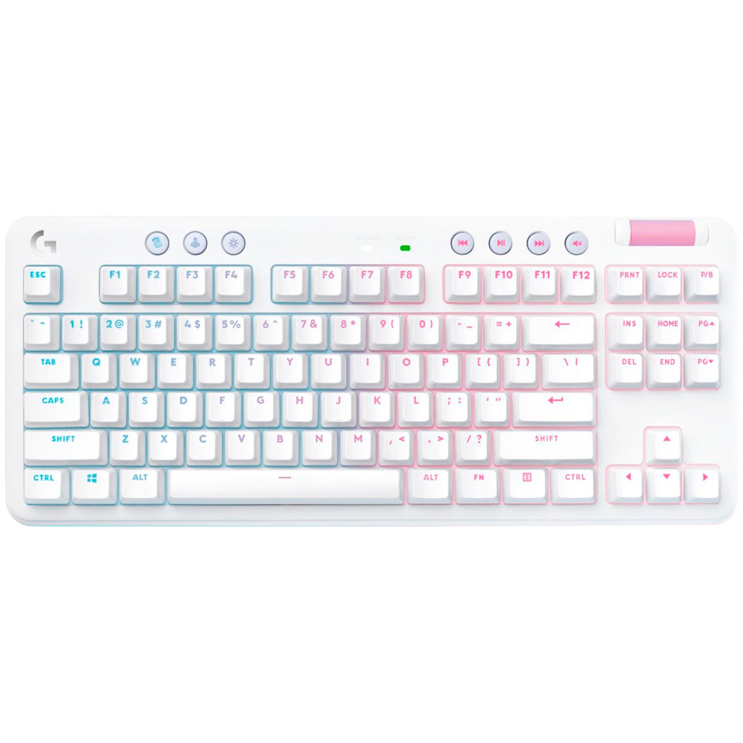 Клавиатура Logitech G715 TKL Tactile LIGHTSPEED беспроводная, USB, Bluetooth/Радиоканал, белый