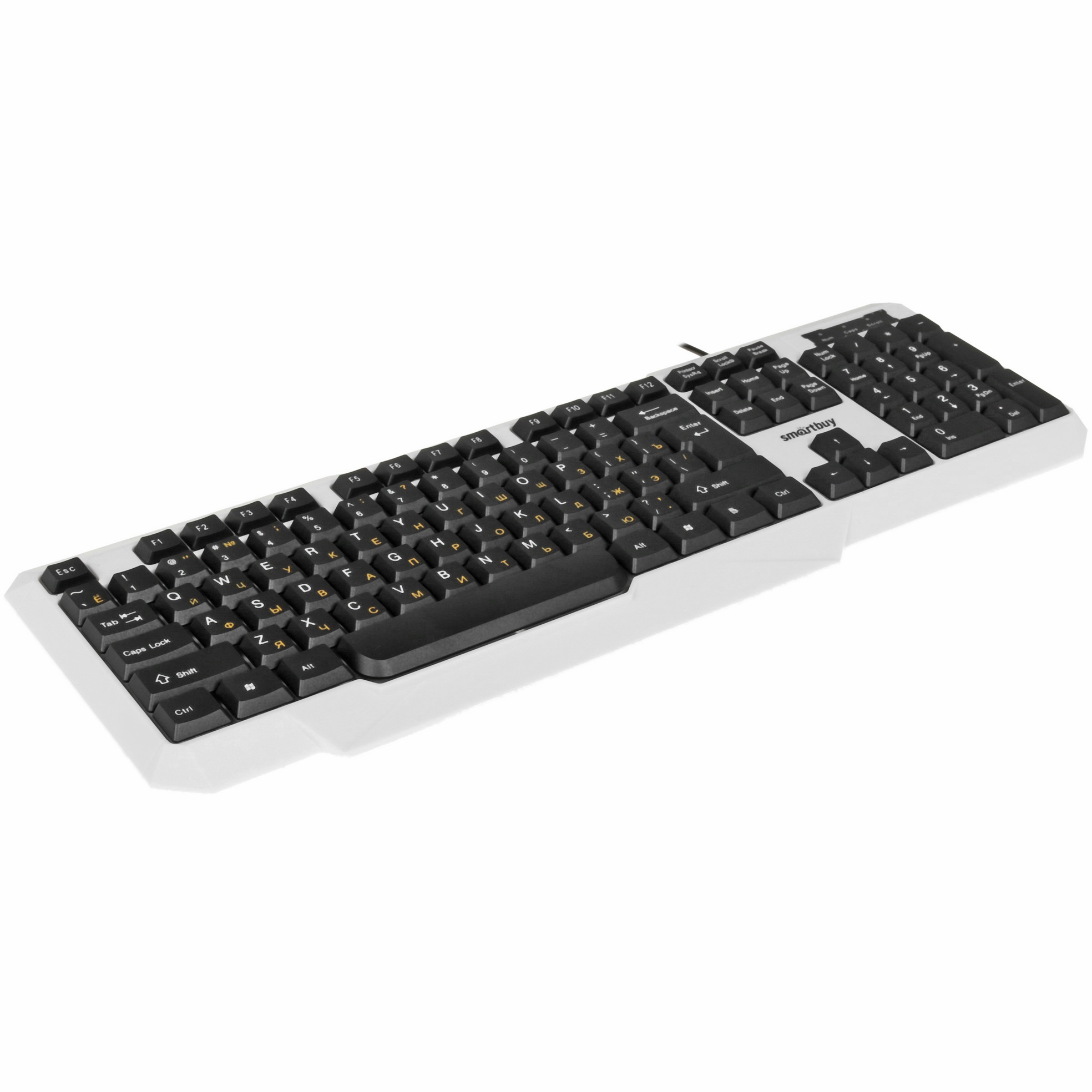 Клавиатура проводная SMARTBUY (SBK-333U-WK) ONE USB с подсветкой бело-черная