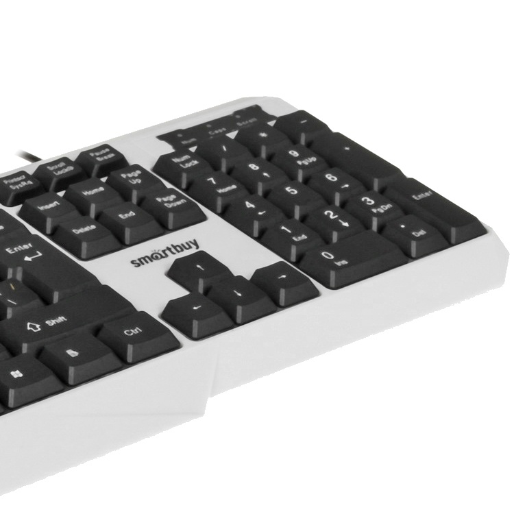 Клавиатура проводная SMARTBUY (SBK-333U-WK) ONE USB с подсветкой бело-черная