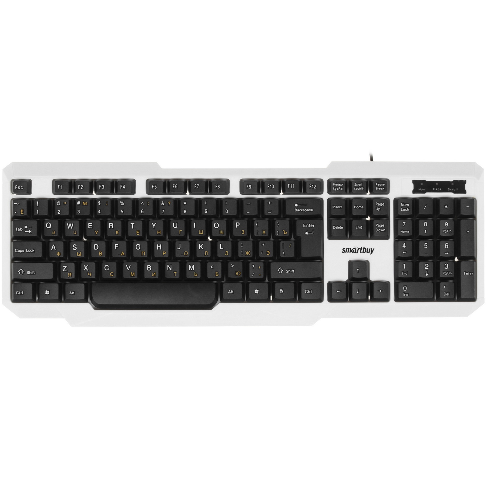 Клавиатура проводная SMARTBUY (SBK-333U-WK) ONE USB с подсветкой бело-черная