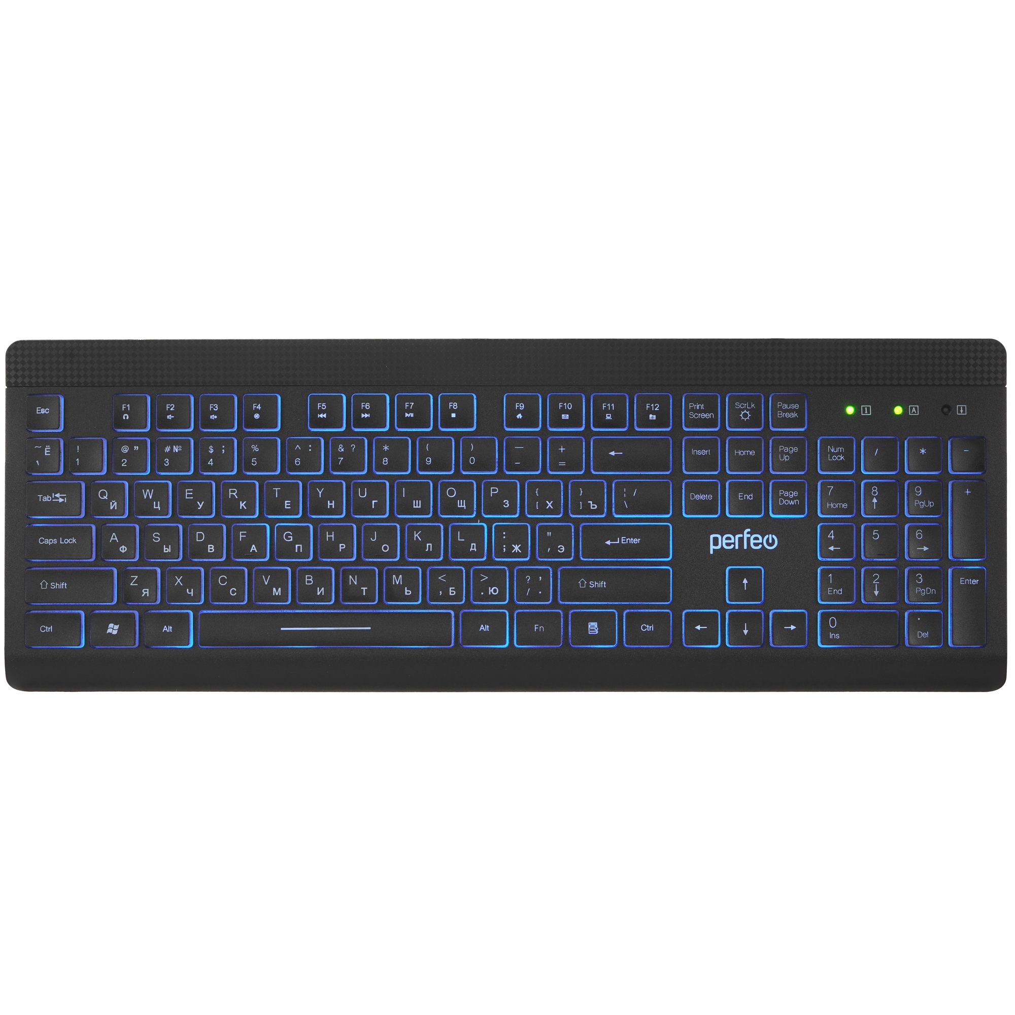 Клавиатуры Perfeo "BACKLIGHT" Multimedia, подсв. кнопок/букв USB, чёрная[PF-843]