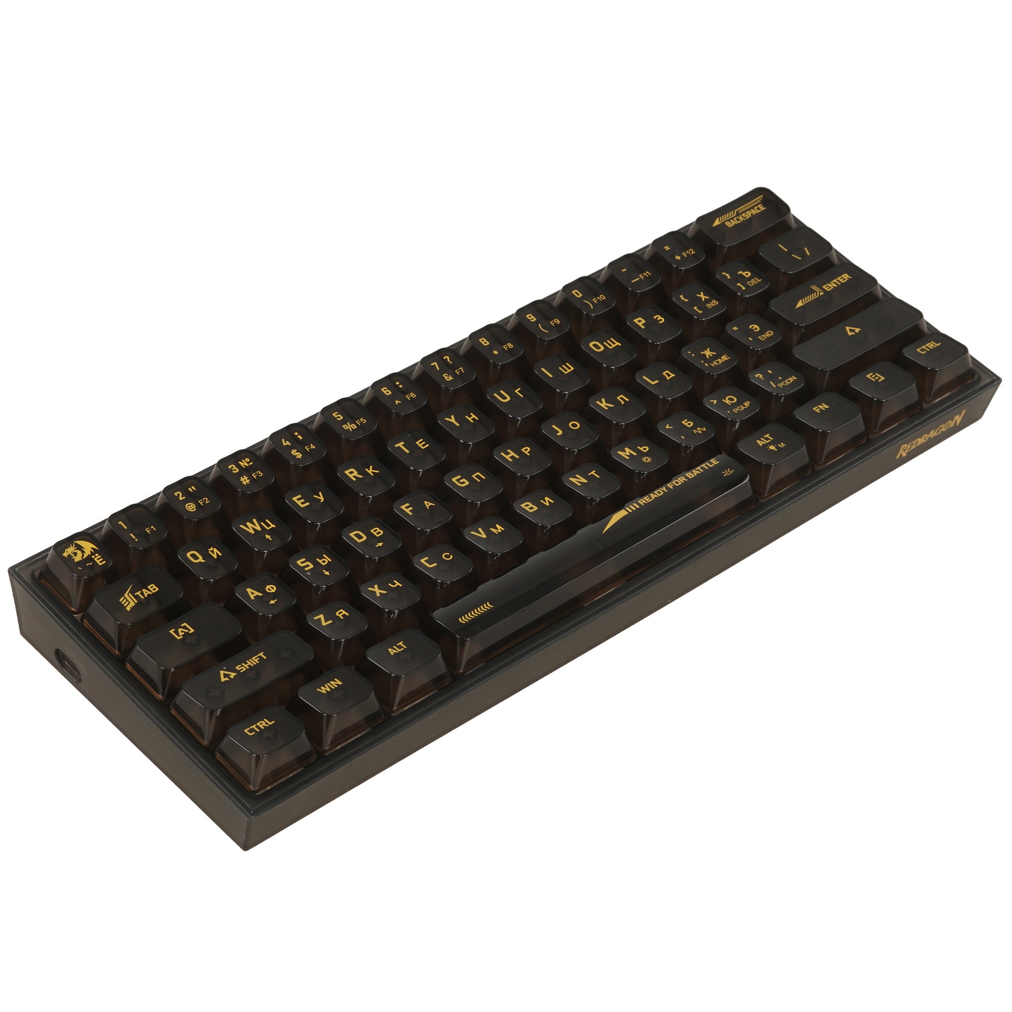 Игровая клавиатура Redragon Fizz прозрачно-чёрная 71737 (USB, +ICE, 61 кл., RGB подсветка)