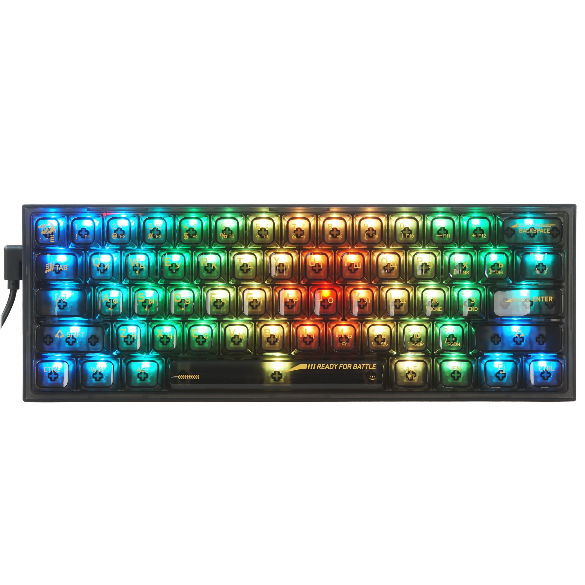Игровая клавиатура Redragon Fizz прозрачно-чёрная 71737 (USB, +ICE, 61 кл., RGB подсветка)