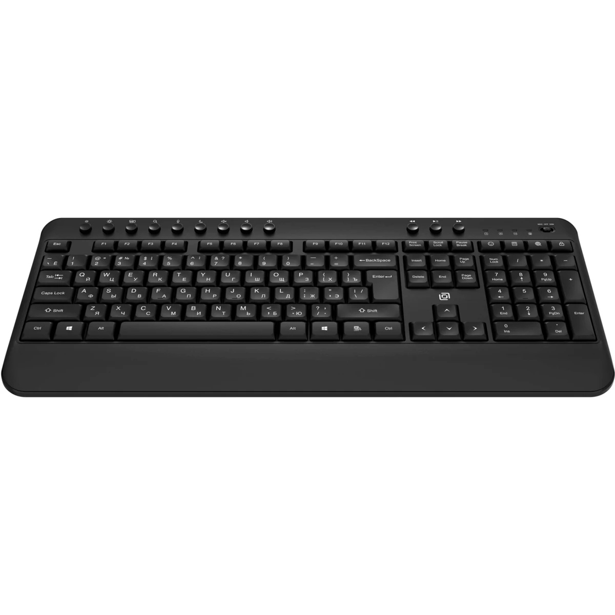Клавиатура Оклик K257W черный USB беспроводная Multimedia (подставка для запястий) (2070286)