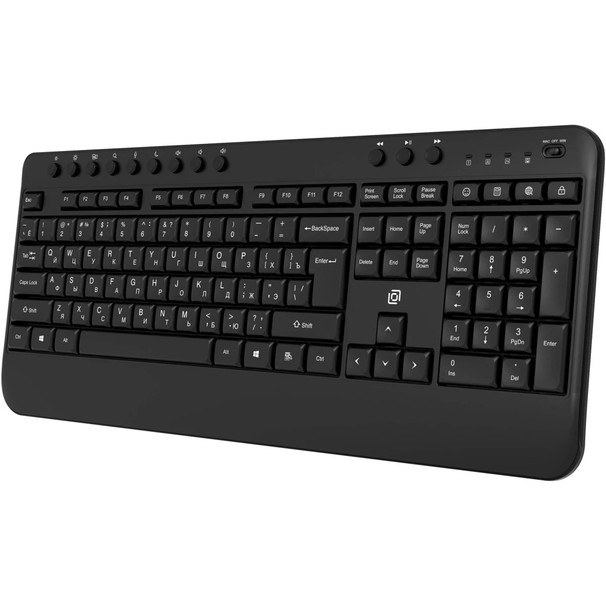 Клавиатура Оклик K257W черный USB беспроводная Multimedia (подставка для запястий) (2070286)