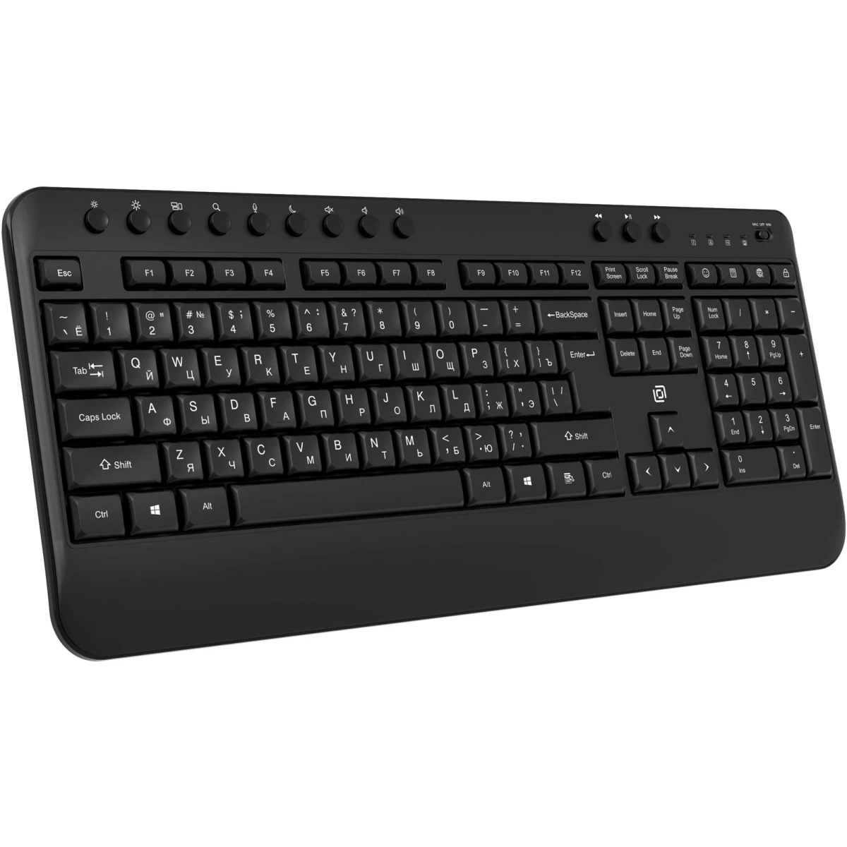 Клавиатура Оклик K257W черный USB беспроводная Multimedia (подставка для запястий) (2070286)