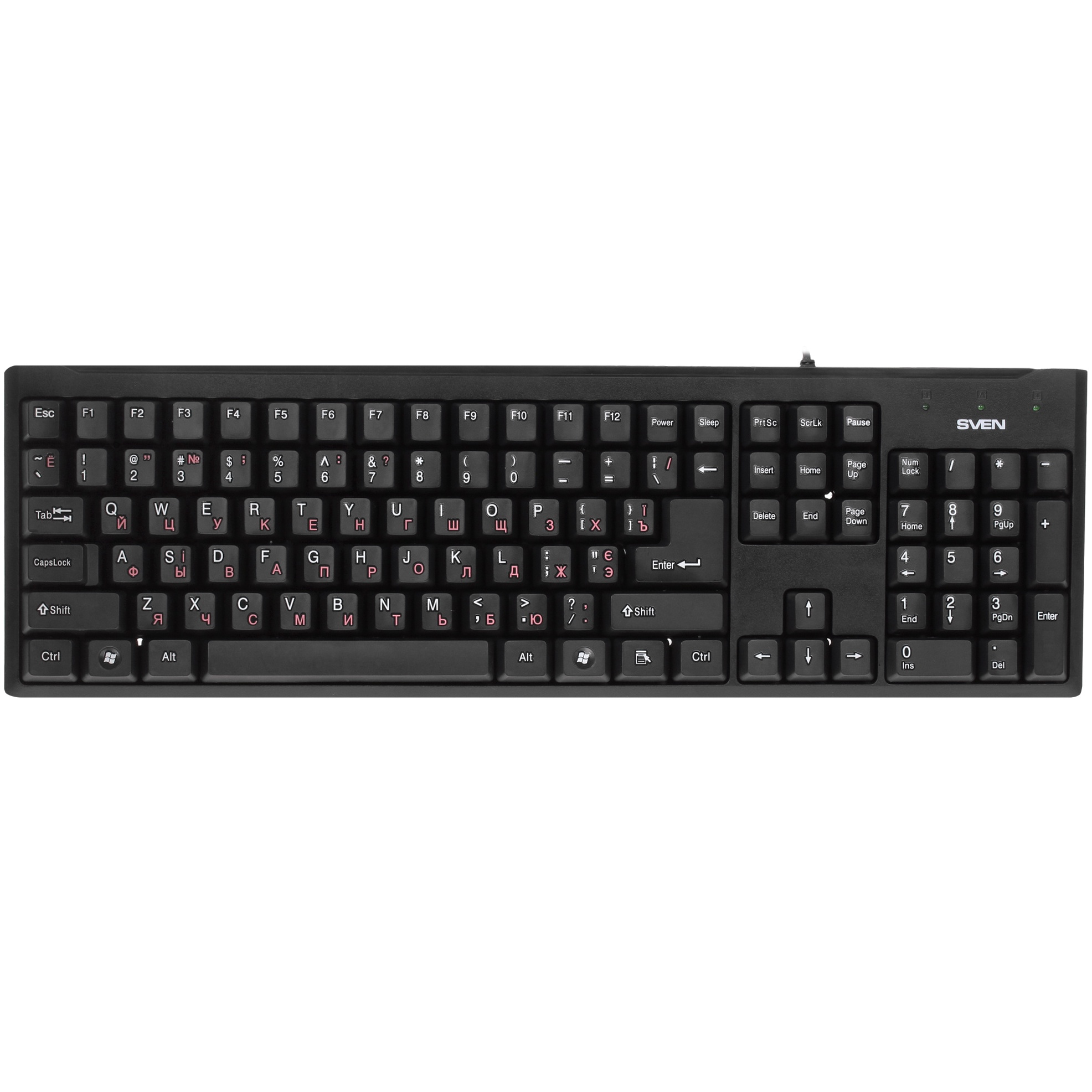 Клавиатура Keyboard SVEN Standard 303 Power USB+PS/2 чёрная SV-03100303PU