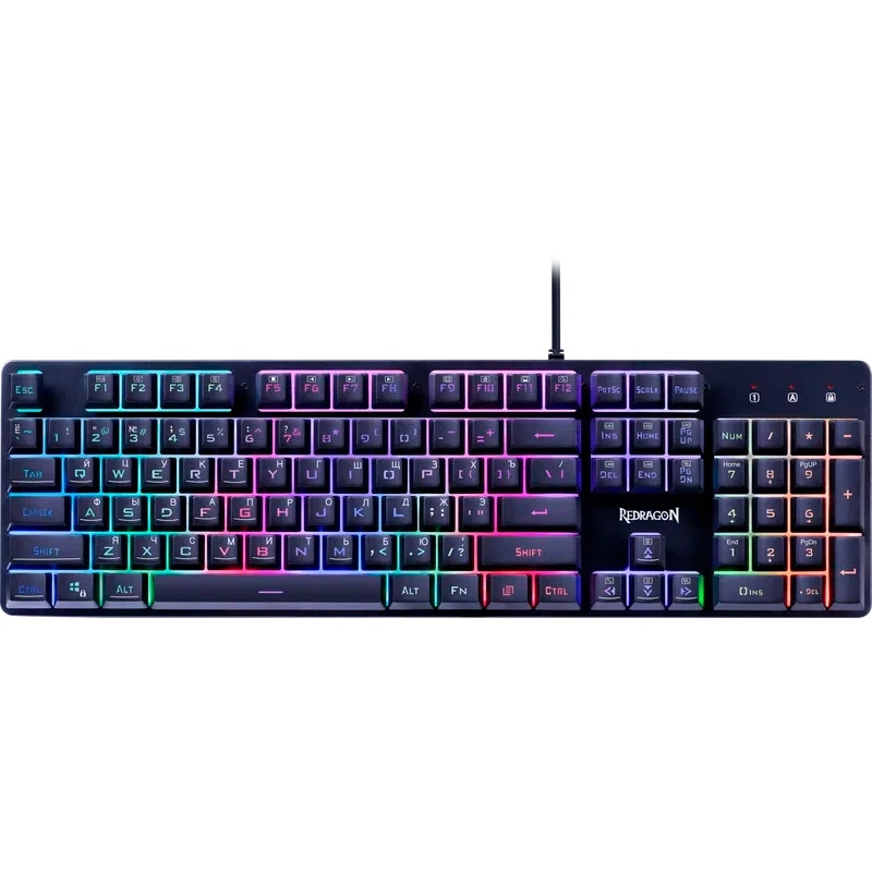 Проводная игровая клавиатура Redragon Nagato RU, RGB, черный, 25 anti-ghost, мемб.