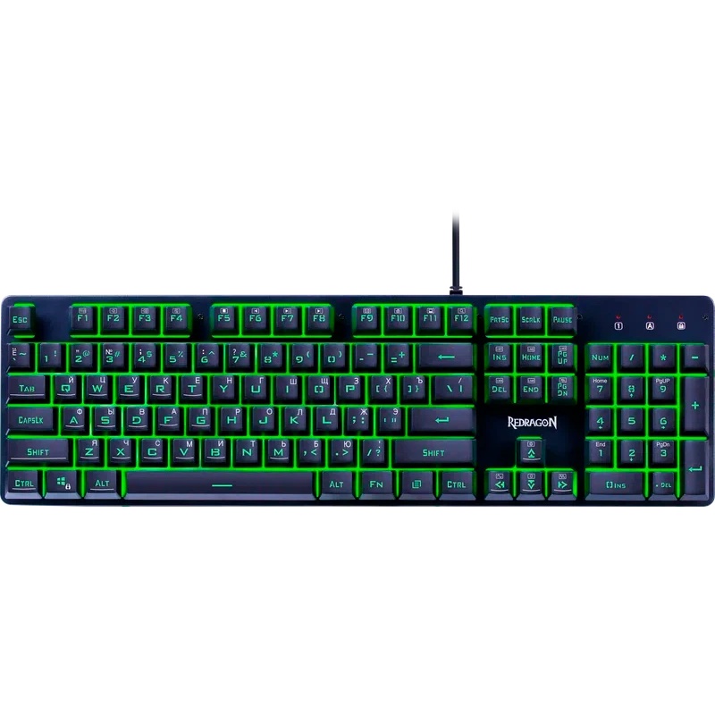 Проводная игровая клавиатура Redragon Nagato RU, RGB, черный, 25 anti-ghost, мемб.