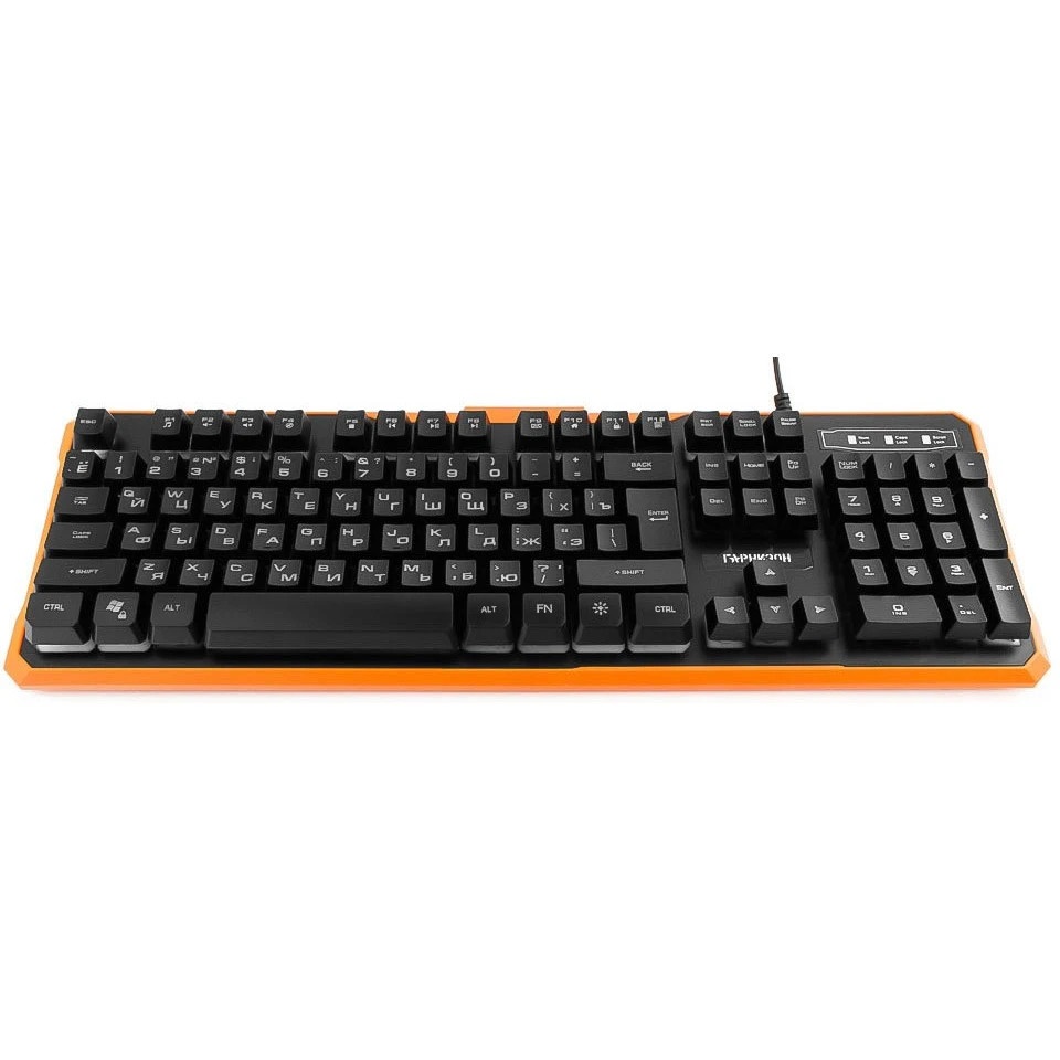 Клавиатура игровая 	Гарнизон GK-320G черный USB, подсветка, код "Survarium", антифантомные клавиш