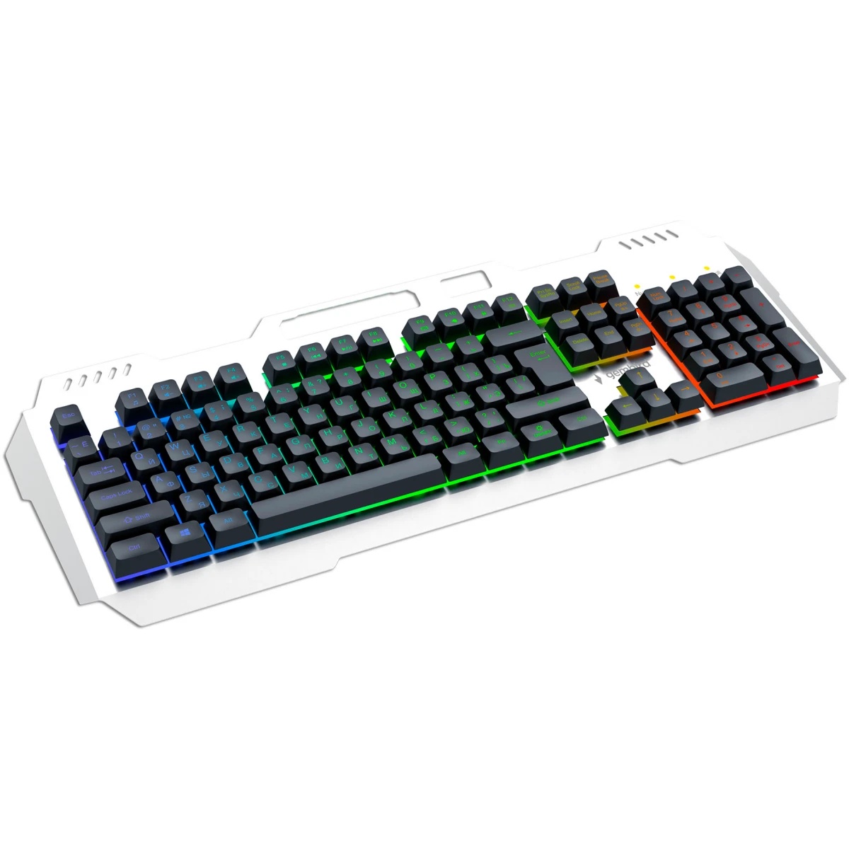 Проводная игровая клавиатура Gembird KB-G710M-S, 104кл, 12Fn, MultiRainbow, метал.корпус, 19кл anti-