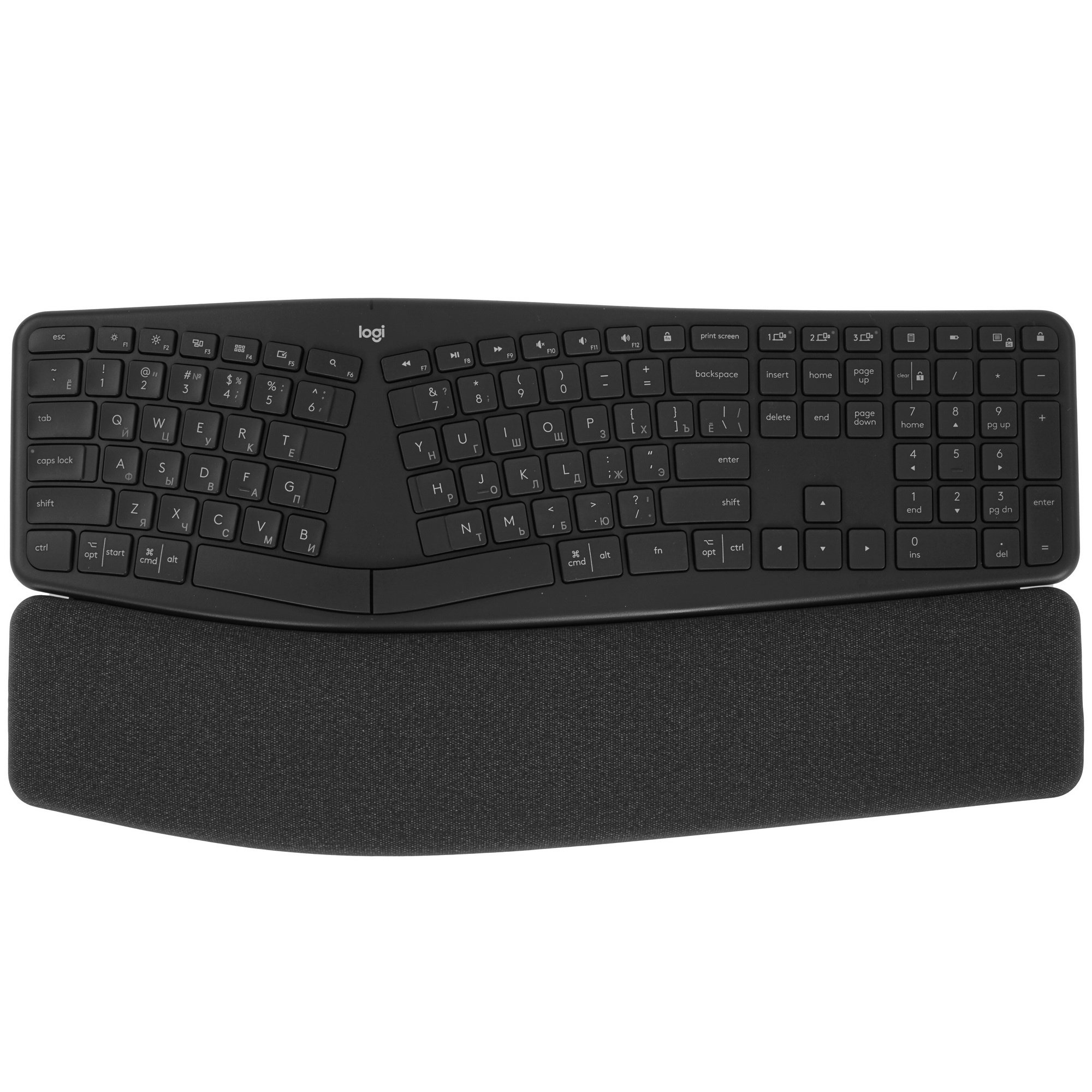 Клавиатура Logitech K860 черный USB беспроводная BT Multimedia Ergo (подставка для запястий) (920-01