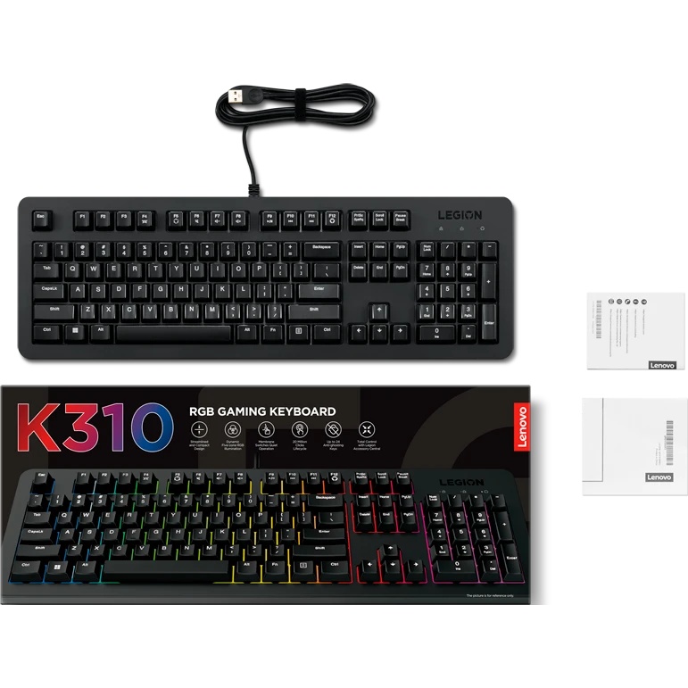 Клавиатура Lenovo Legion K310 RGB черный USB Multimedia for gamer LED (GY41N91872)