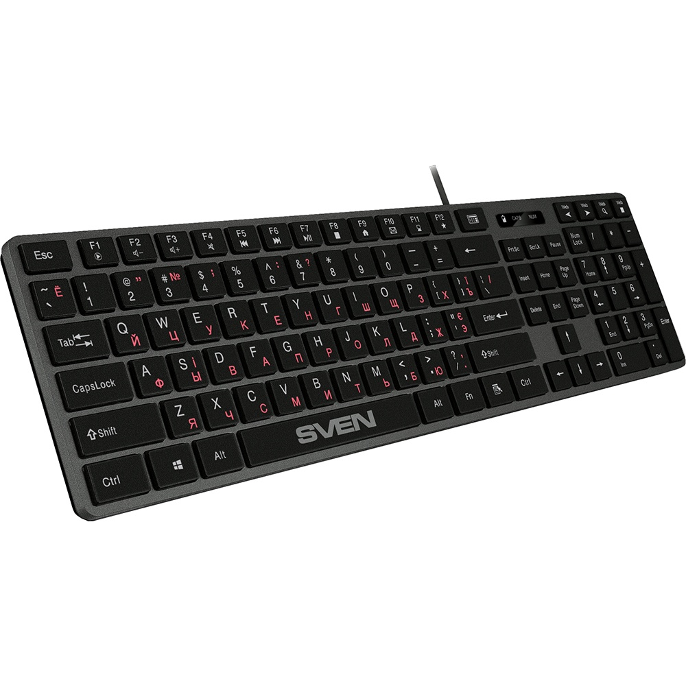 Клавиатура SVEN KB-E5000 серый металлик (slim, 109 кл., USB)